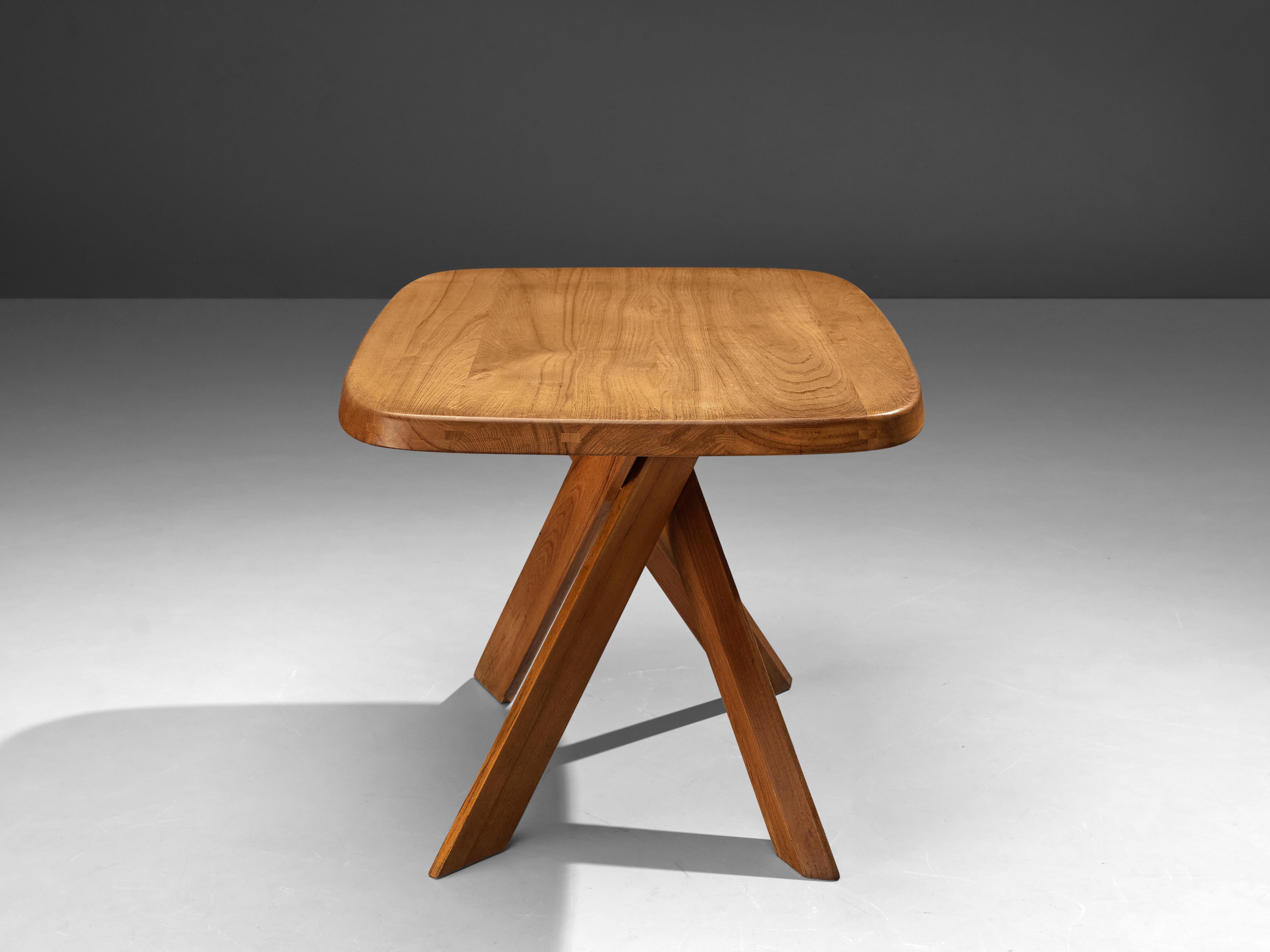 Pierre Chapo Dining Table Model 'Aban T35B' in Solid Elm 2