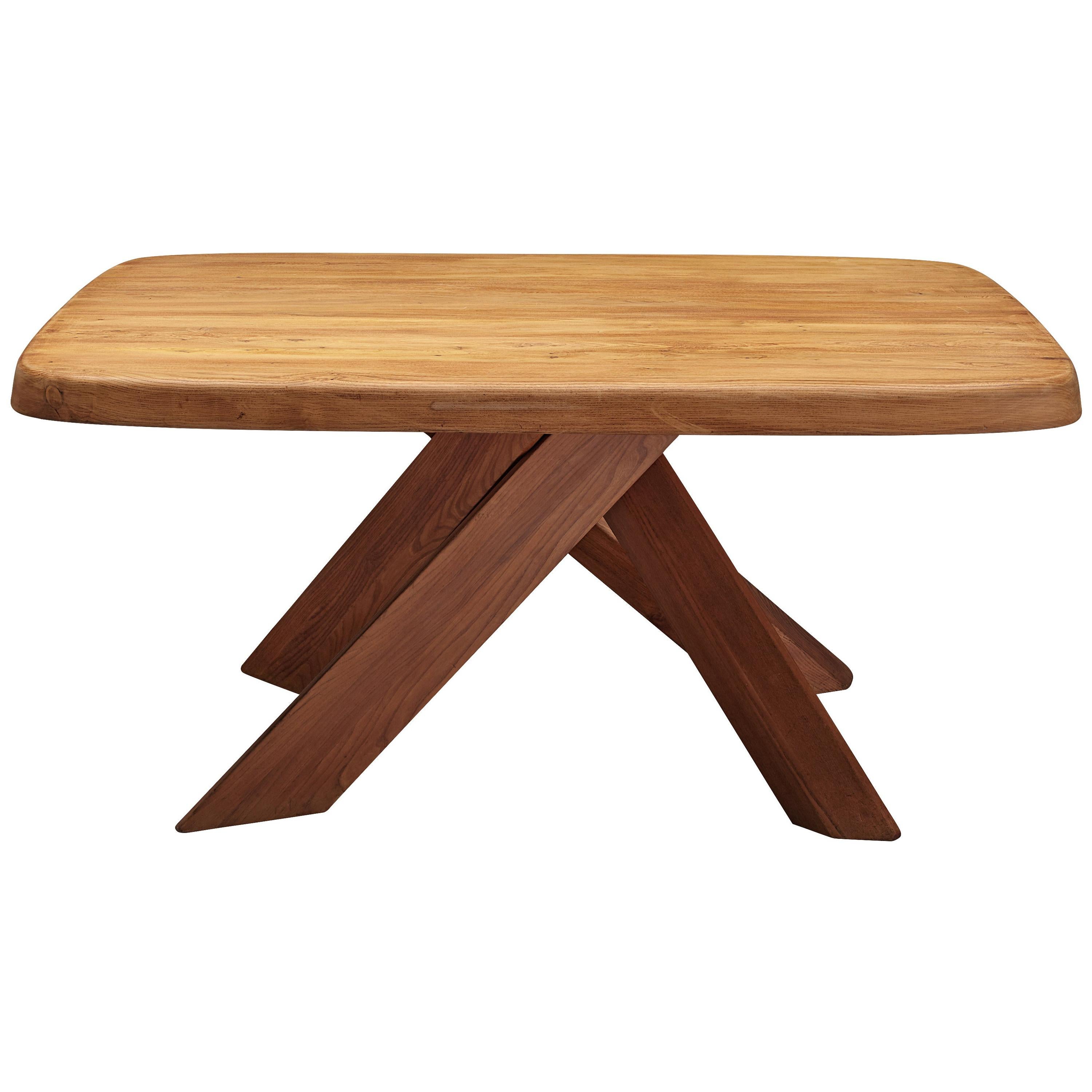 Pierre Chapo Dining Table Model T35C in Solid Elm
