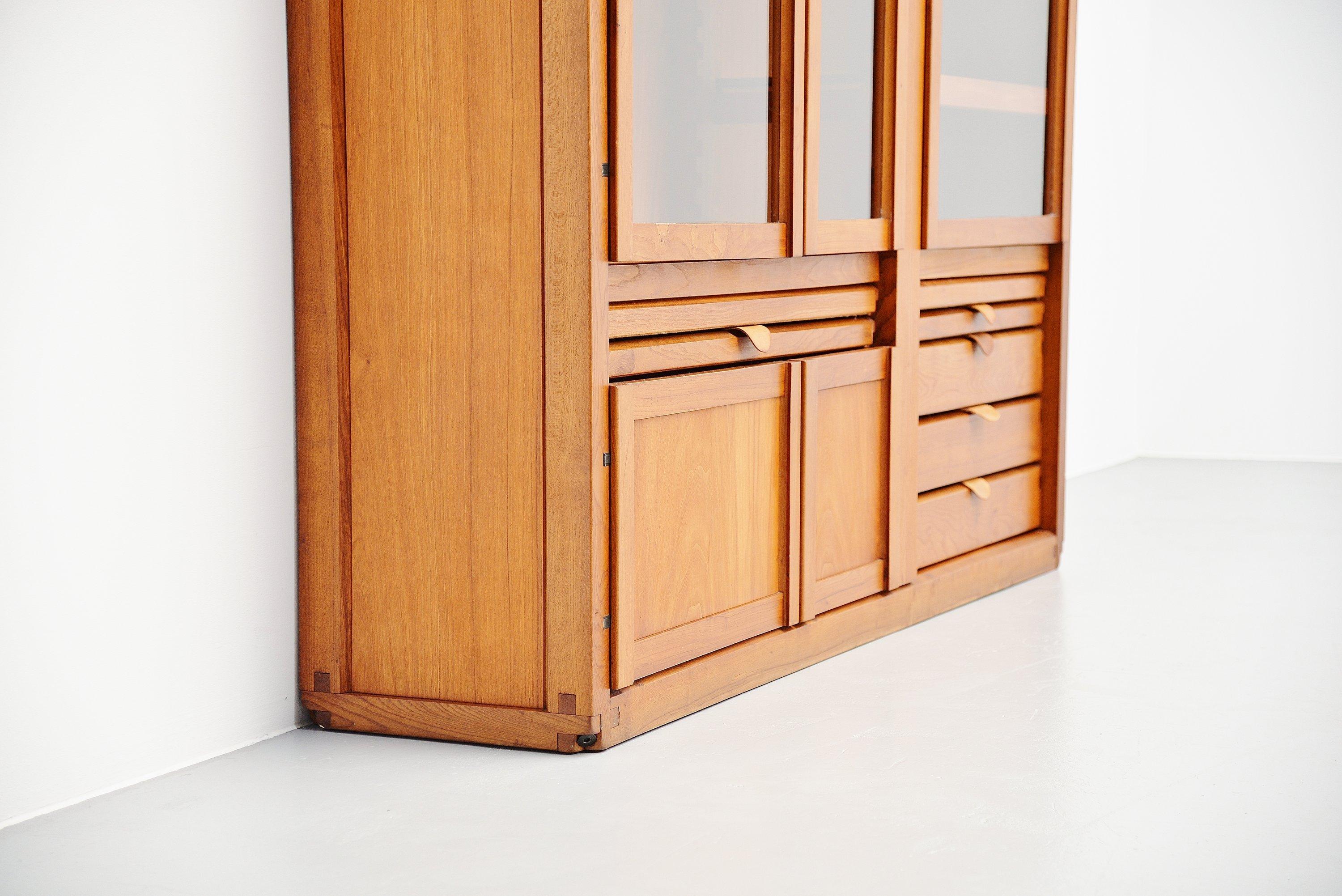 French Pierre Chapo Display Cabinet in Elm France, 1960