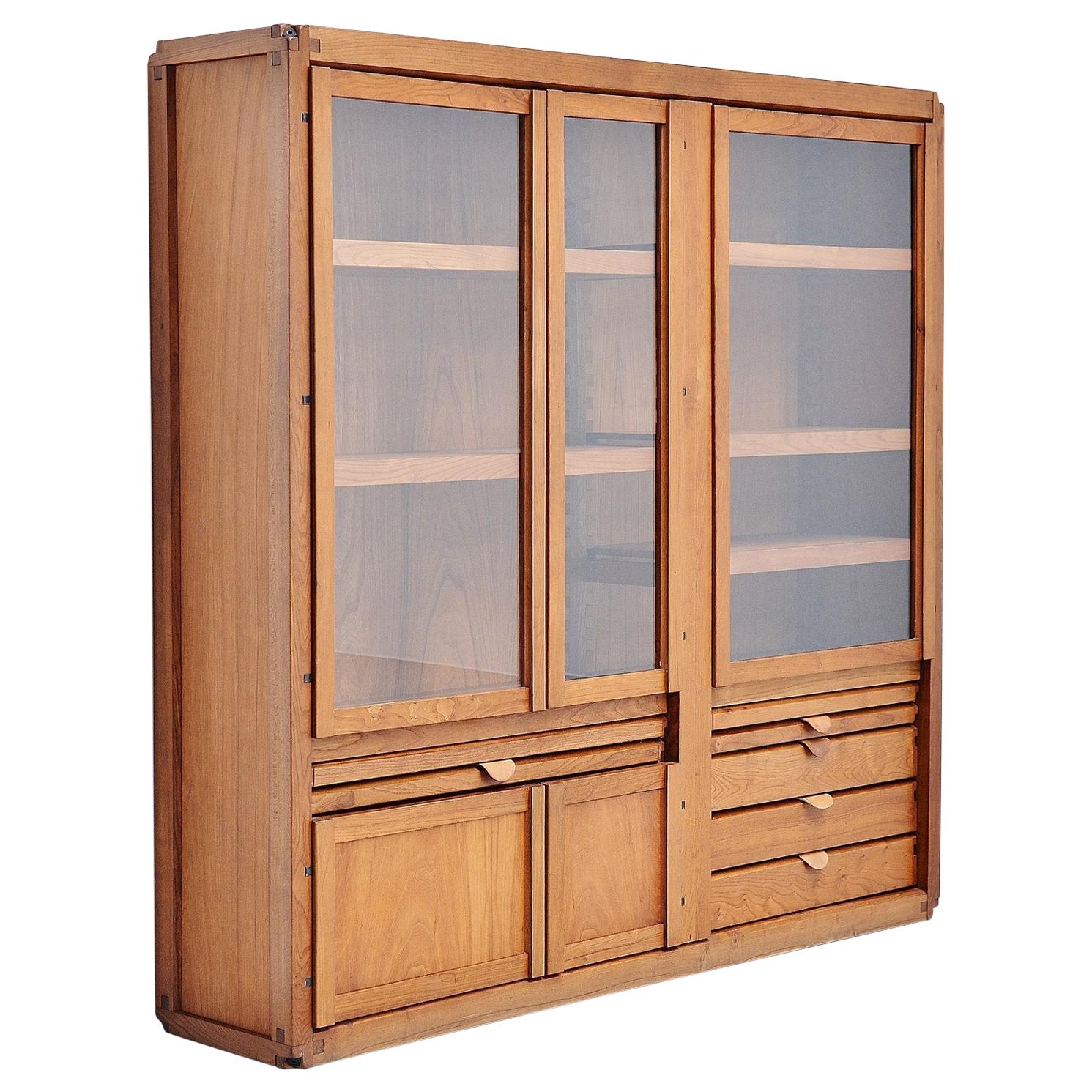 Pierre Chapo Display Cabinet in Elm France, 1960