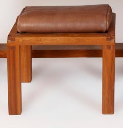 Pierre Chapo, dressing table, stool, and ottoman, 1989