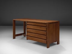 Früher Pierre Chapo Frisiertisch mit Schubladen aus massivem Ulmenholz