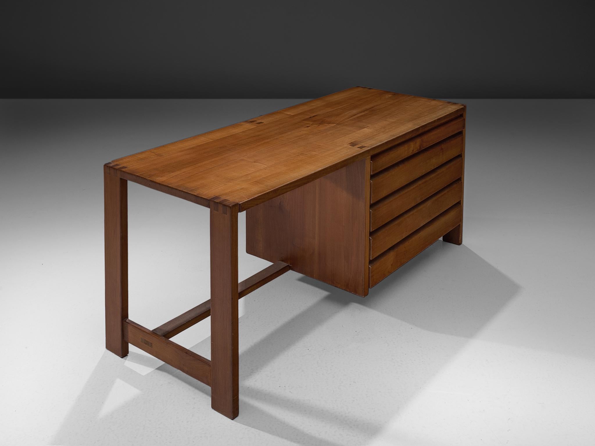 Pierre Chapo Dressing Table with Drawers in Solid Elm 1