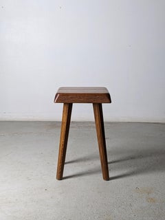 Pierre Chapo Early S01 Stool in Solid Oak Wood, France 1962