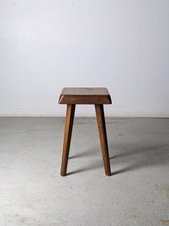 Pierre Chapo Early S01 Stool in Solid Oak Wood, France 1962
