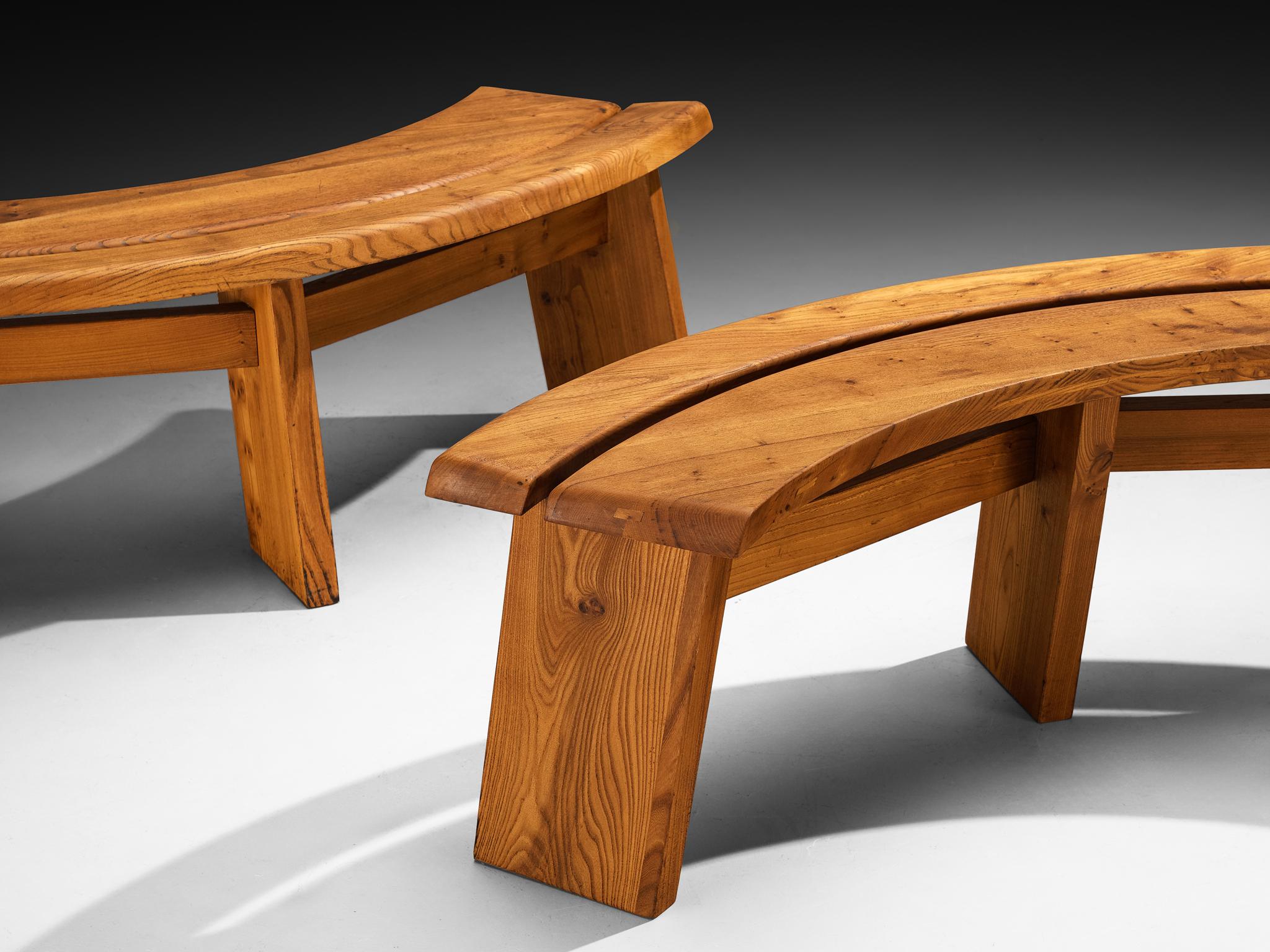 Mid-Century Modern Bancs 'S38' de Pierre Chapo en orme en vente