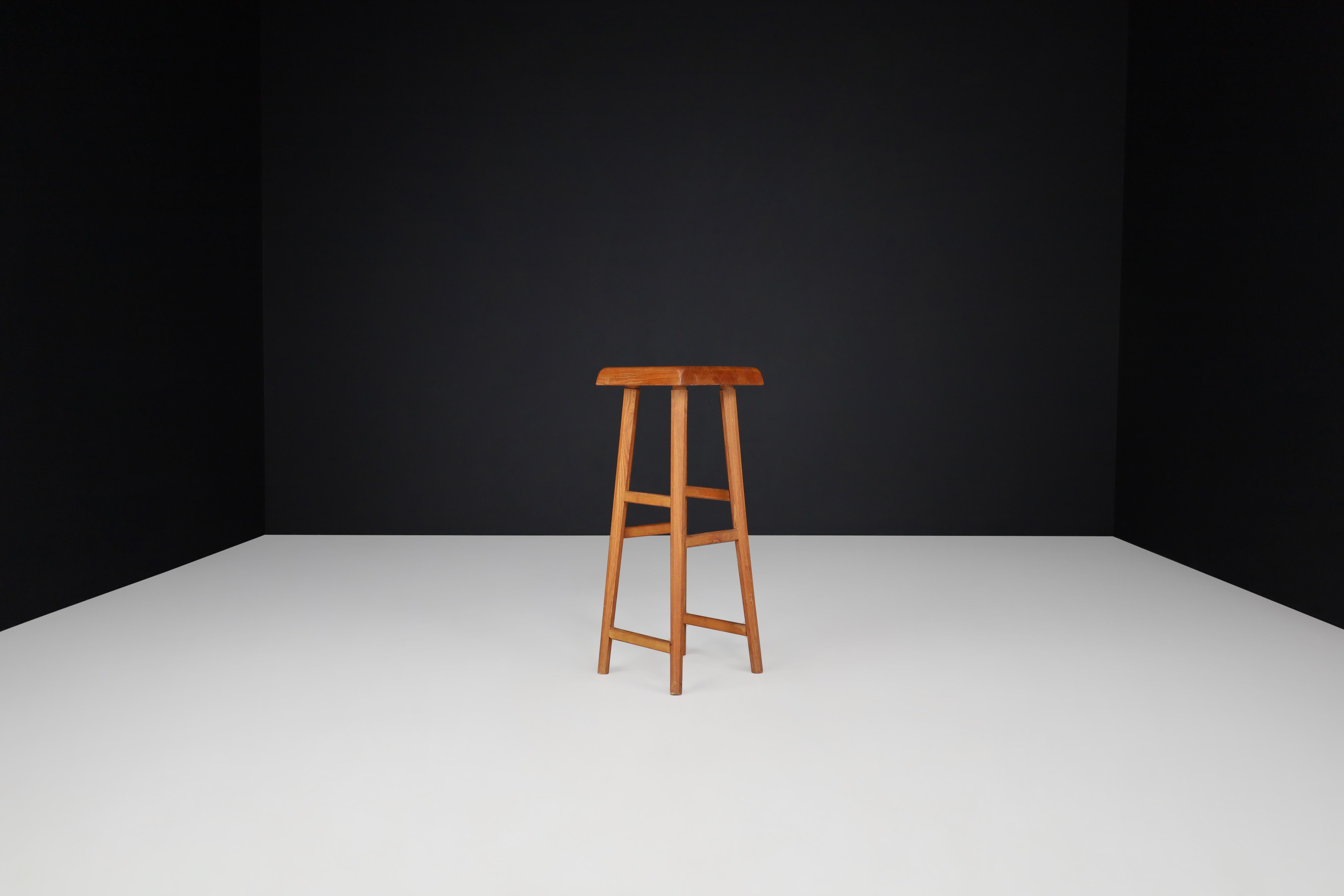 Pierre Chapo, Elm Bar Stool S-01-C France, 1960 In Good Condition For Sale In Almelo, NL
