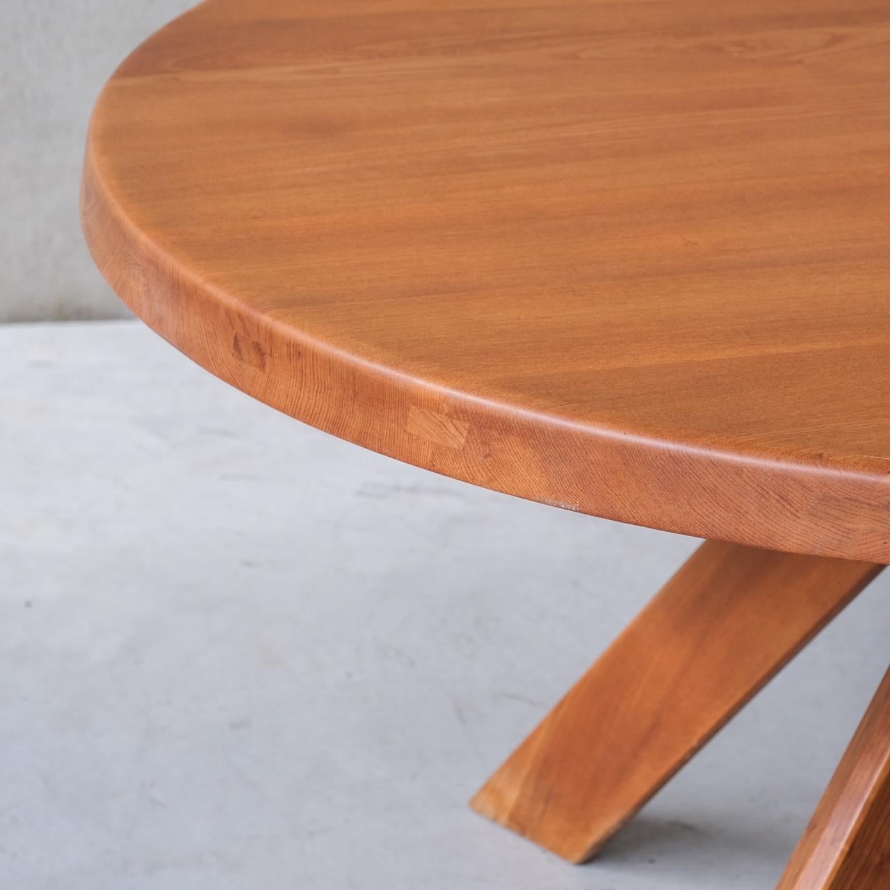 Pierre Chapo Elm Midcentury T21B Dining Table In Good Condition In London, GB