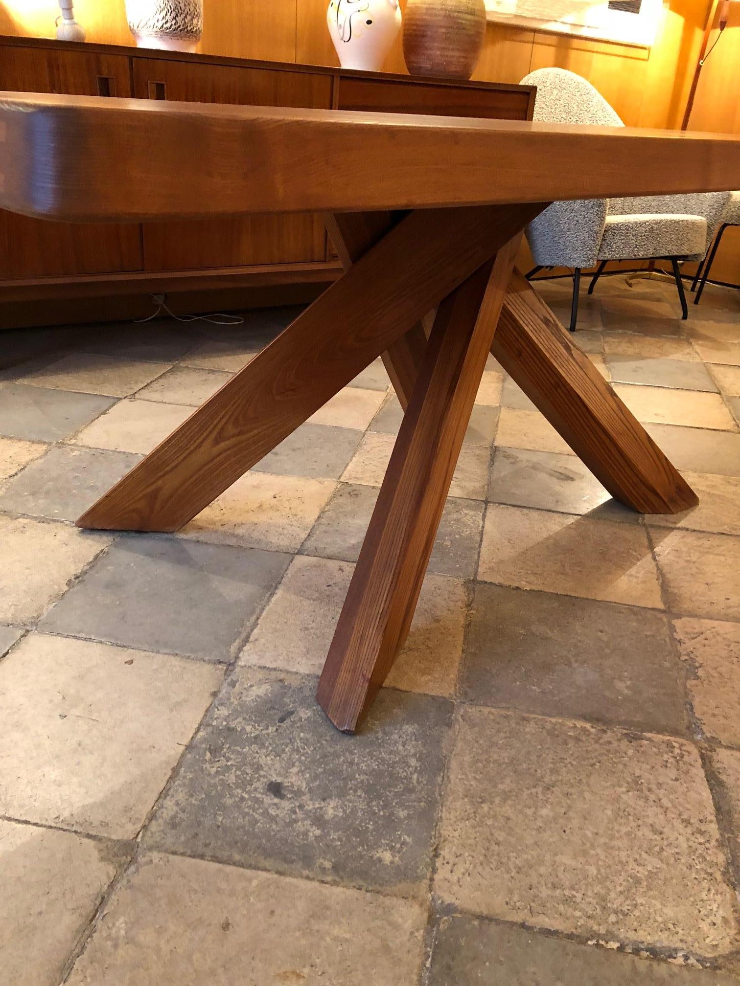 French Pierre Chapo Elm Table