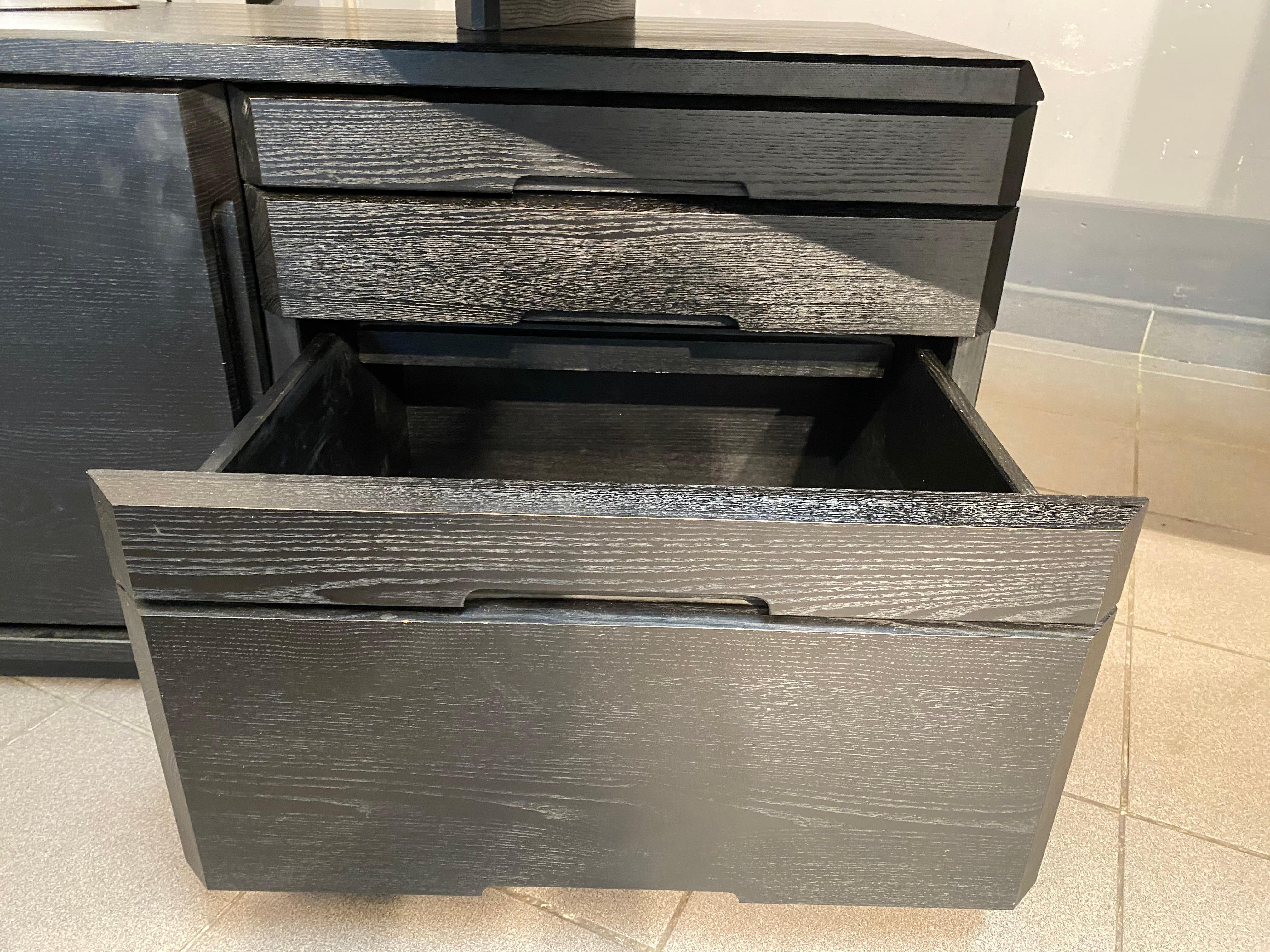 Pierre Chapo Exceptional Chapo Stone Desk B40, versione molto rara in frassino nero in vendita 1