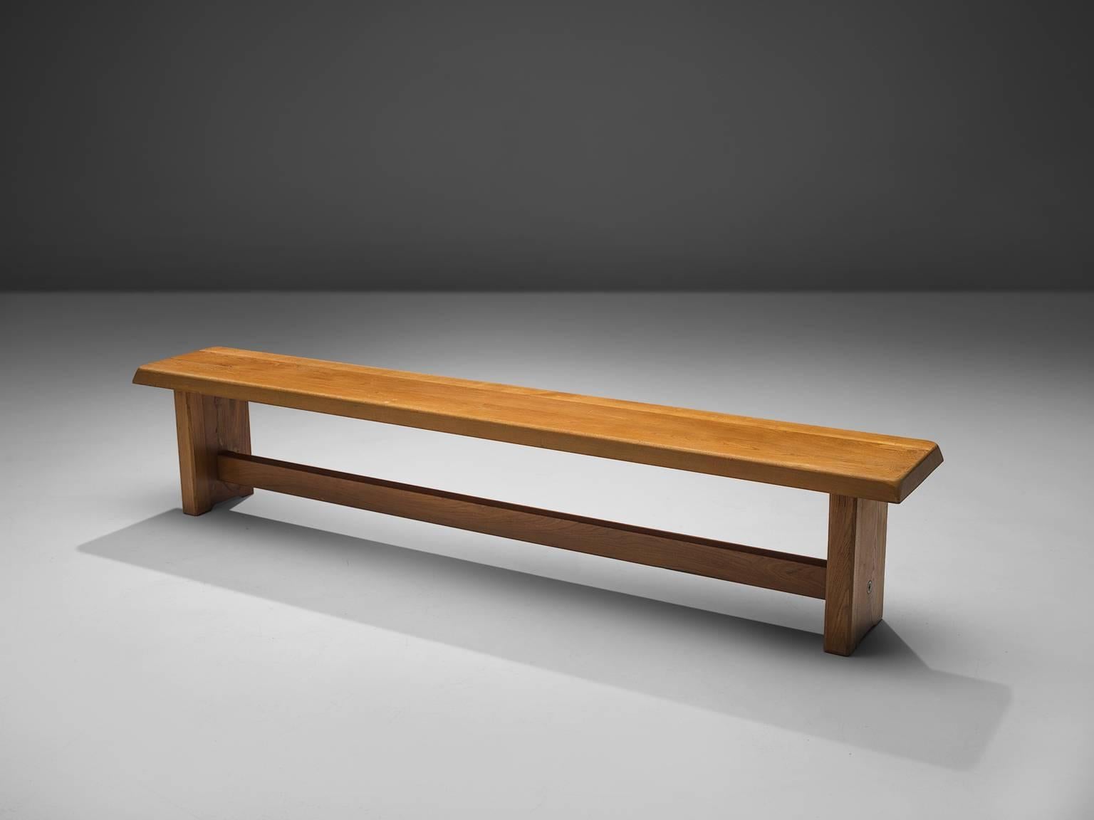 Mid-Century Modern Pierre Chapo Extra Long Elm Bench, Model S14D