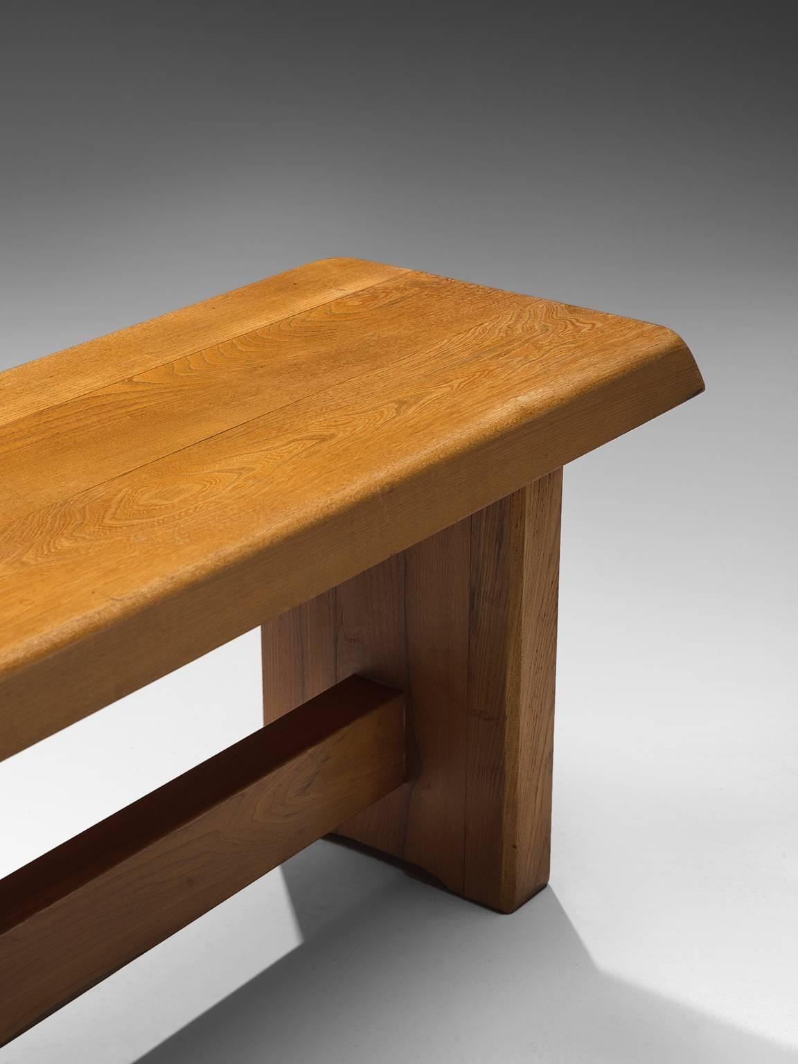 Mid-20th Century Pierre Chapo Extra Long Elm Bench, Model S14D