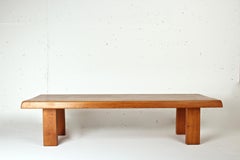 Pierre Chapo Four-Mortise Coffee Table, T08, French Elm, 1965
