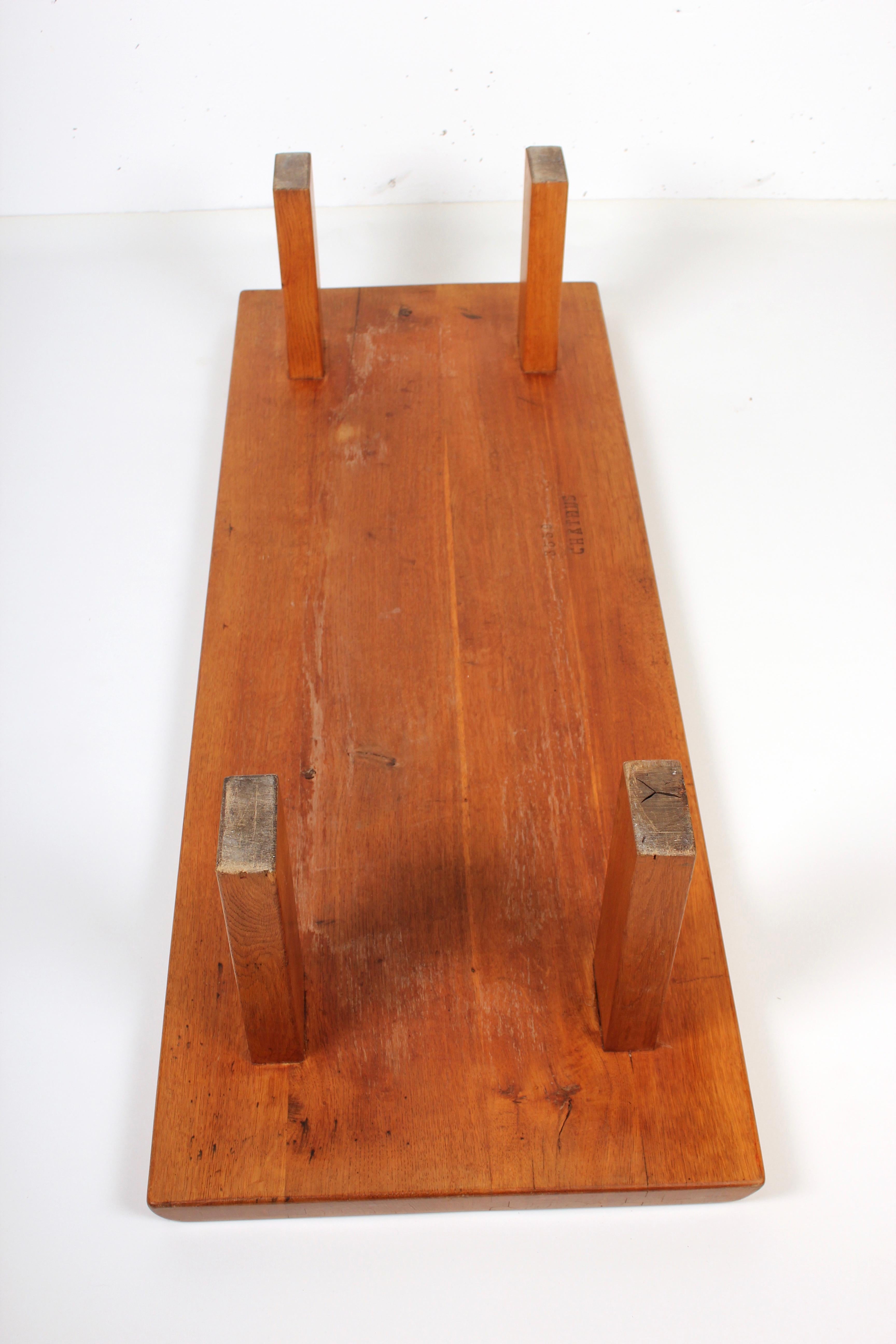 Mid-20th Century Pierre Chapo Four-Mortise Coffee Table, T08, French Elm, 1965