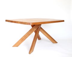 Pierre Chapo Französischer Esstisch Modell T35B Ulme, Frankreich, um 1972