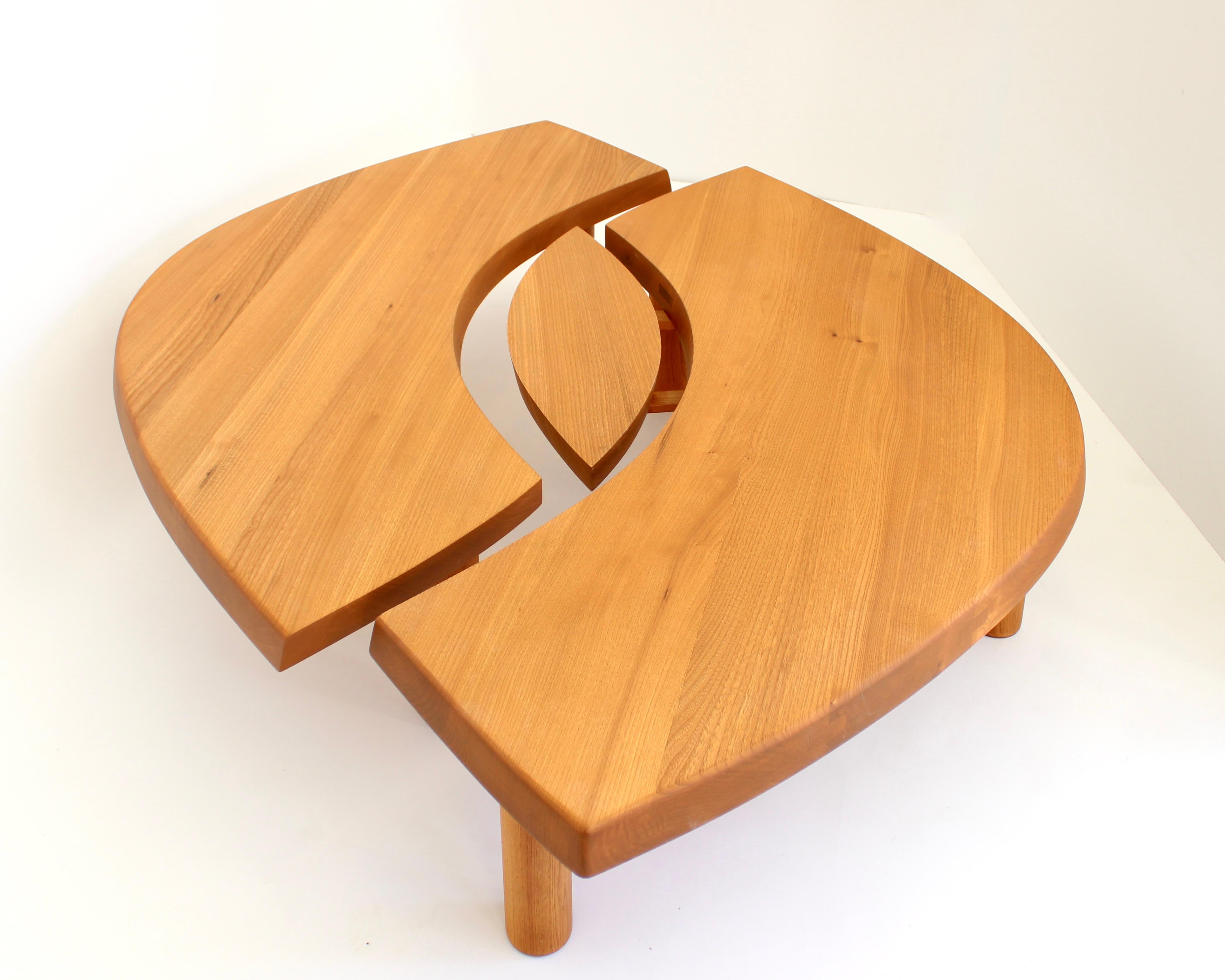 Pierre Chapo Französisch Ulme Wood Couchtisch Modell T22 C 1970 im Angebot 5