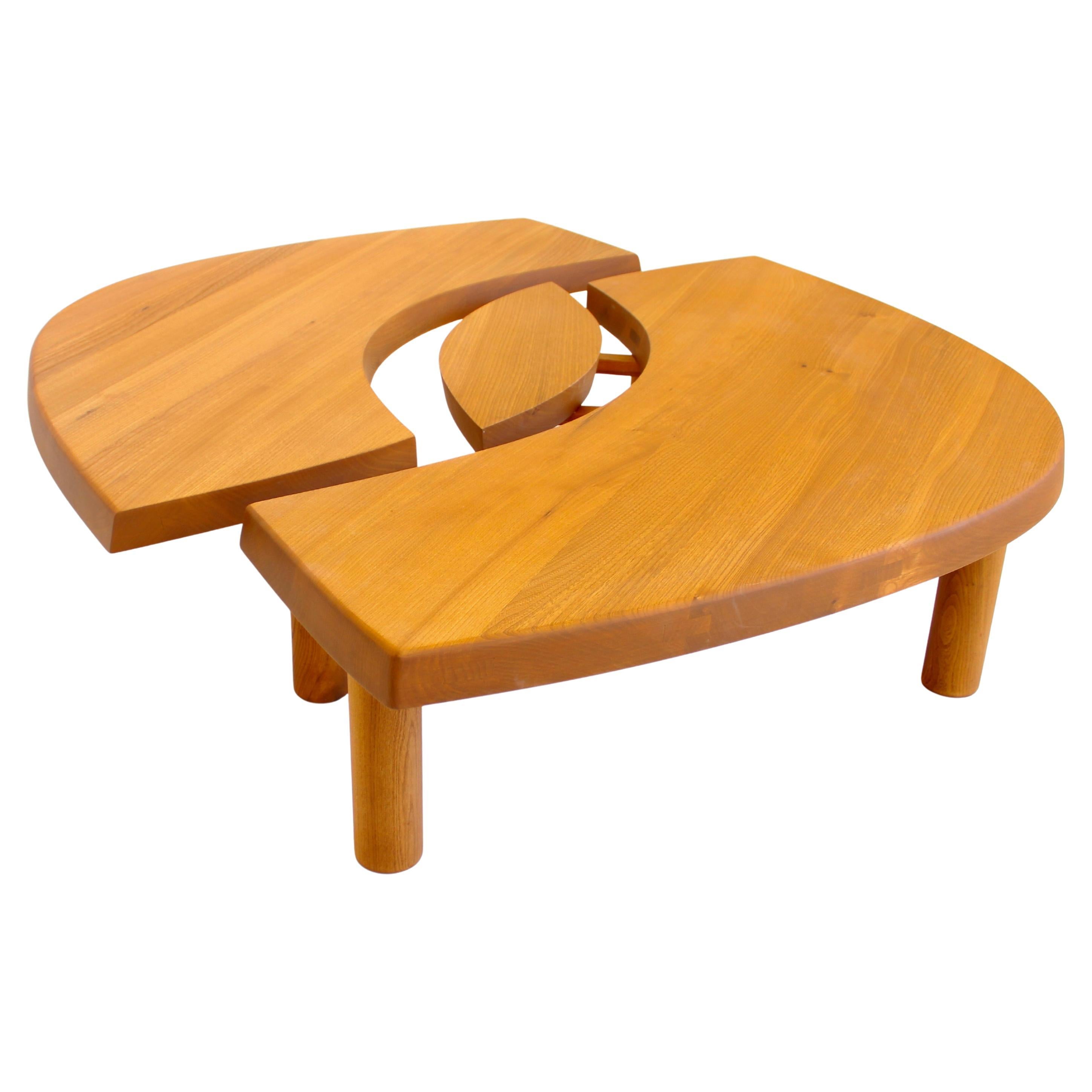 Pierre Chapo Französisch Ulme Wood Couchtisch Modell T22 C 1970 (Moderne der Mitte des Jahrhunderts) im Angebot