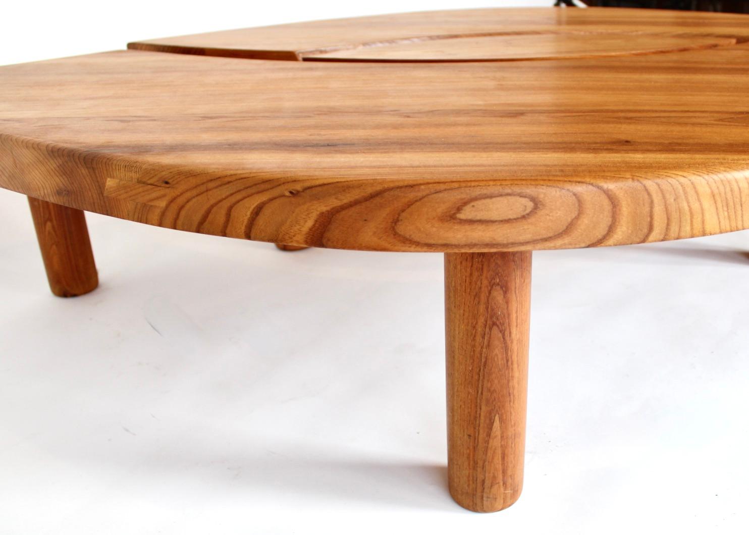 Pierre Chapo French Elm Wood Coffee Table Model T22 C 1967 2