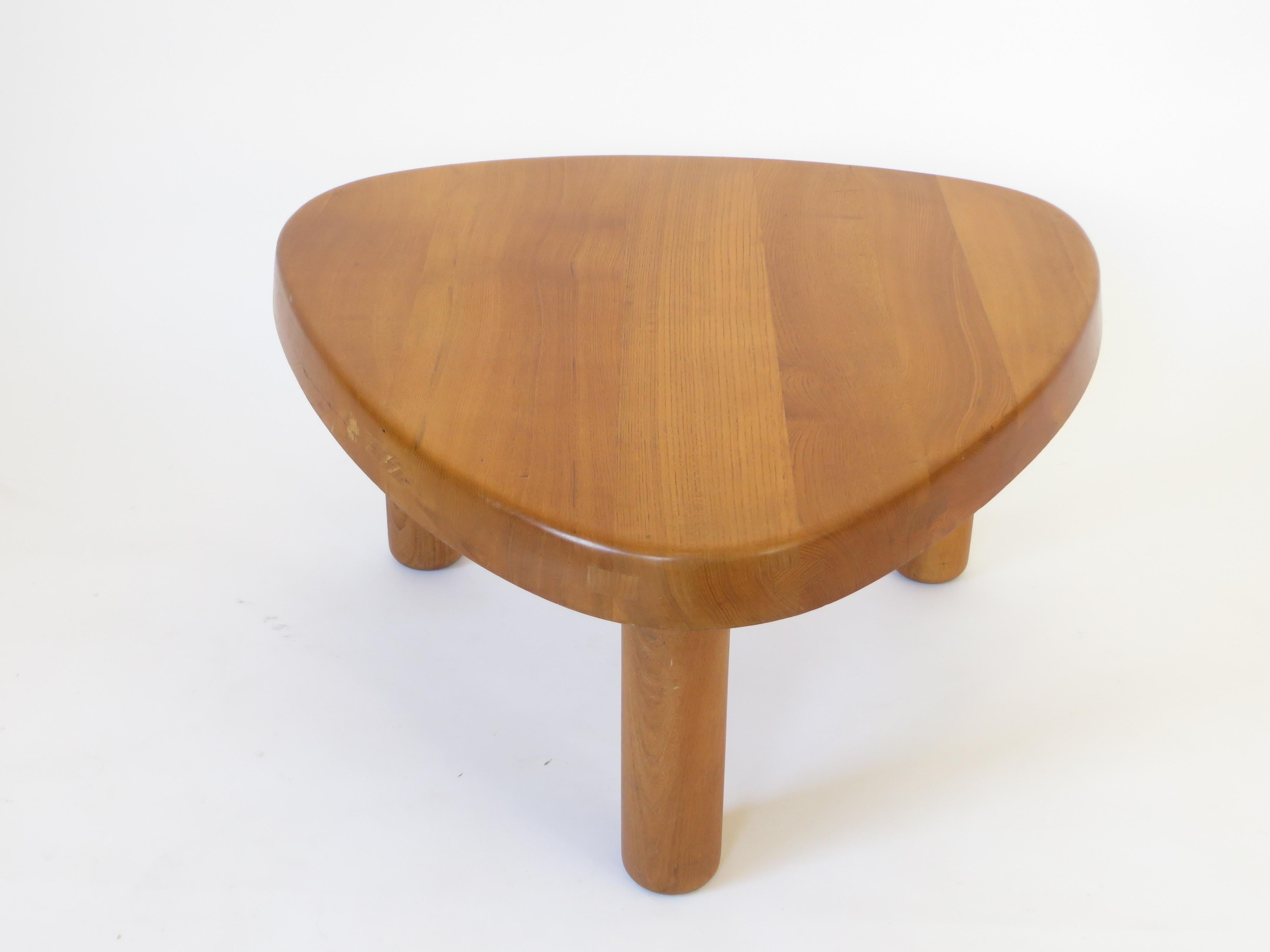 Mid-Century Modern Pierre Chapo French Elm Wood Coffee Table Model T23 For Sale