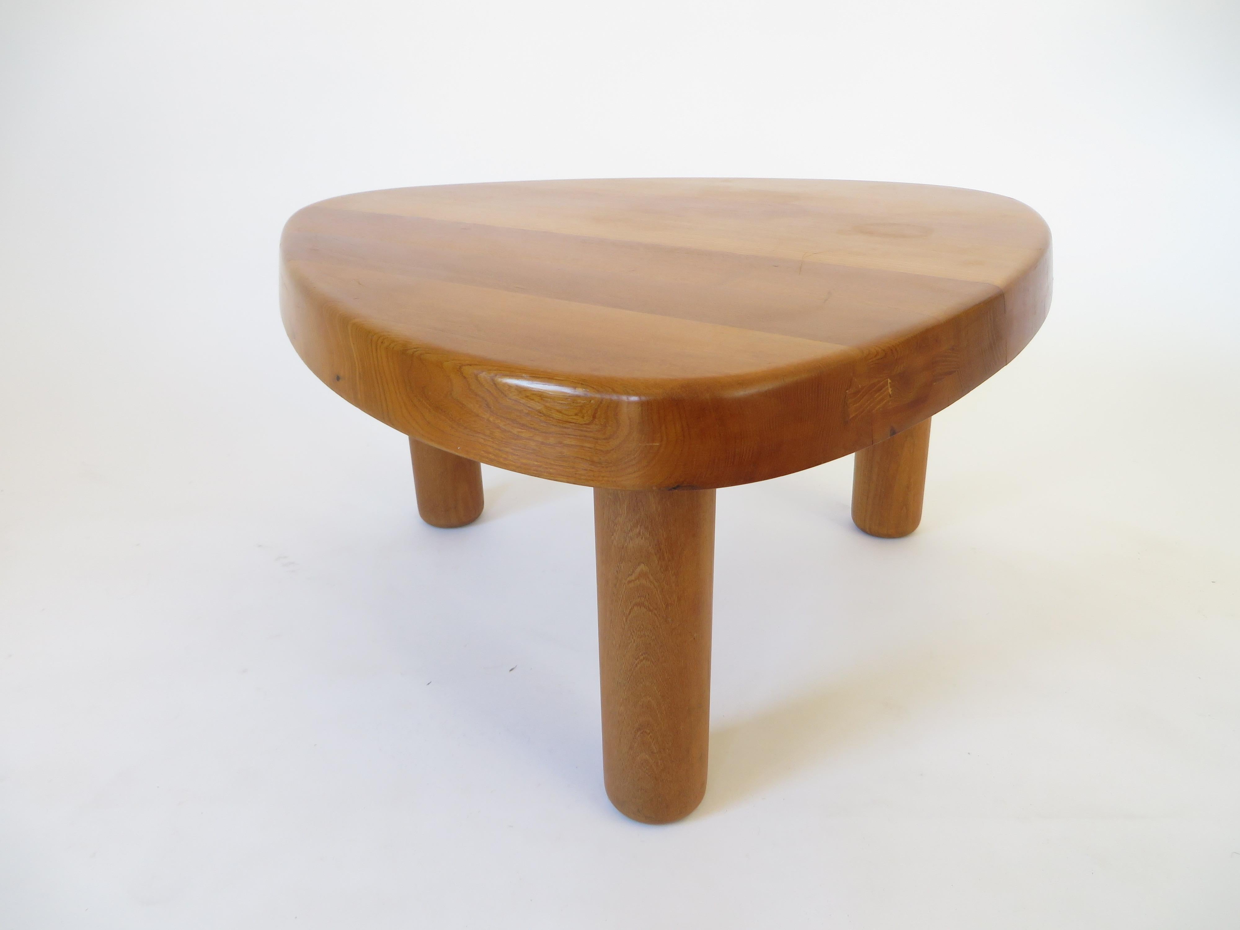 Pierre Chapo French Elm Wood Coffee Table Model T23 In Good Condition For Sale In Chicago, IL