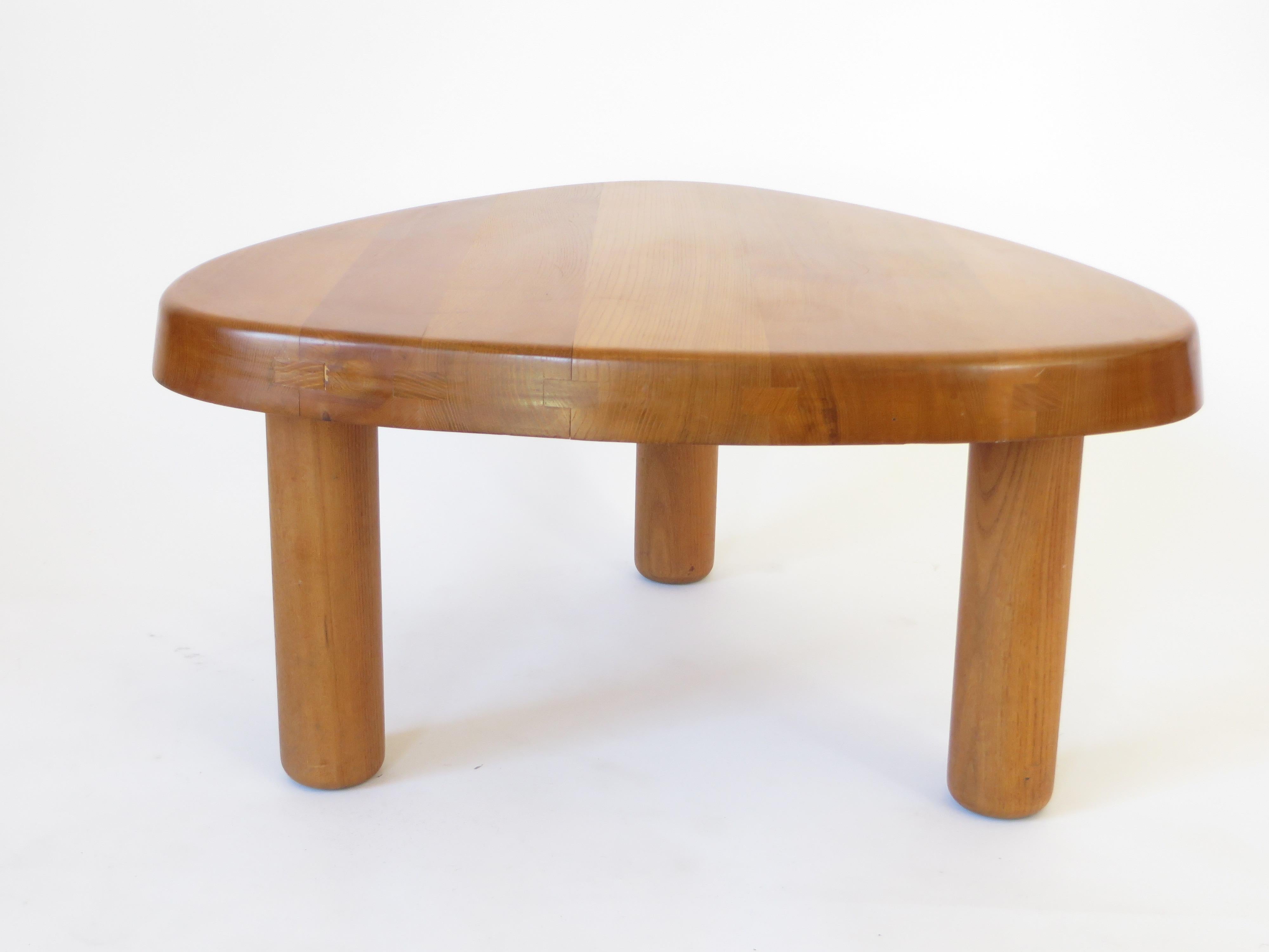 Mid-20th Century Pierre Chapo French Elm Wood Coffee Table Model T23 For Sale