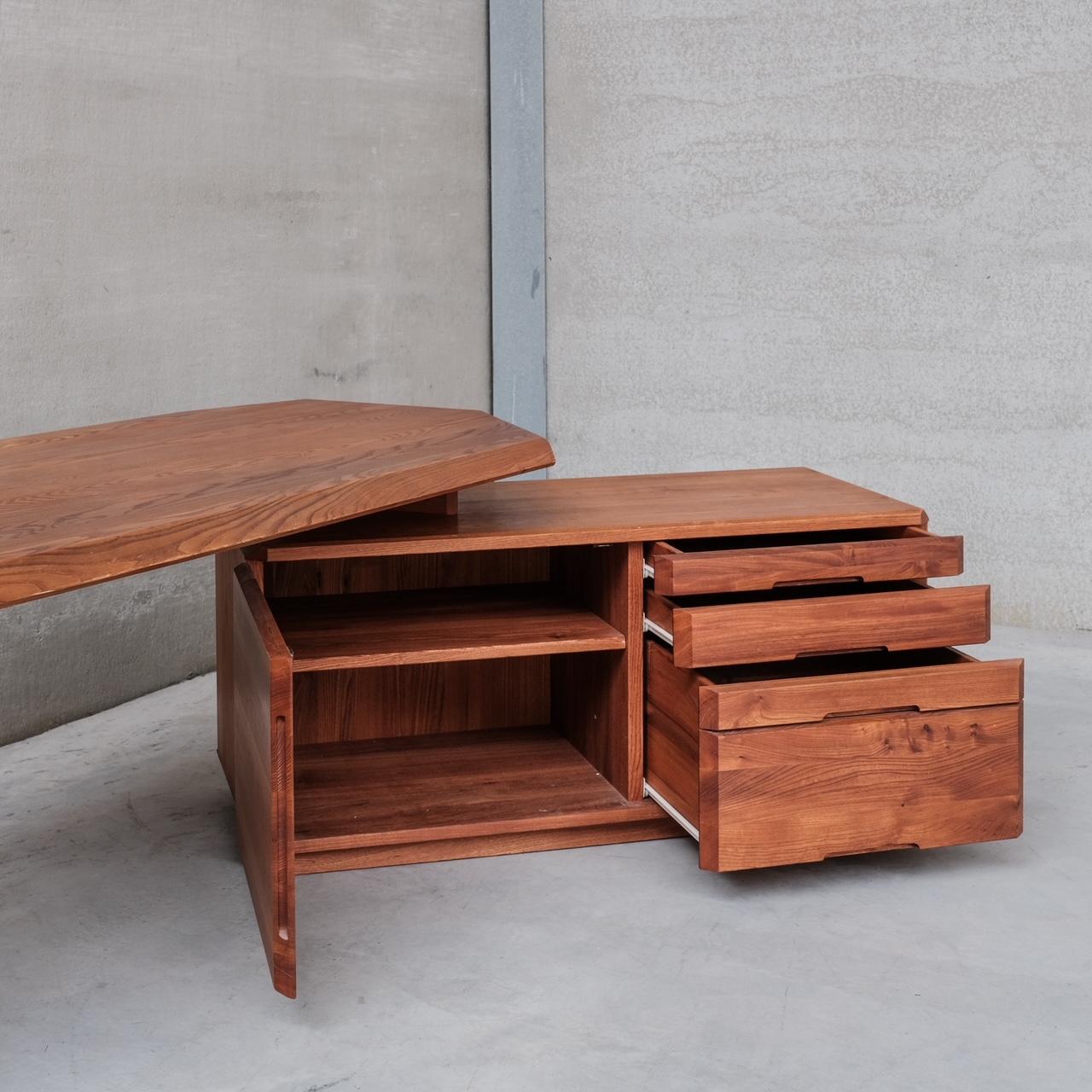 Wood Pierre Chapo French Mid-Century Elm B40 Desk