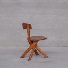 Pierre Chapo French Mid-Century Elm S34 Chair (4 Available)