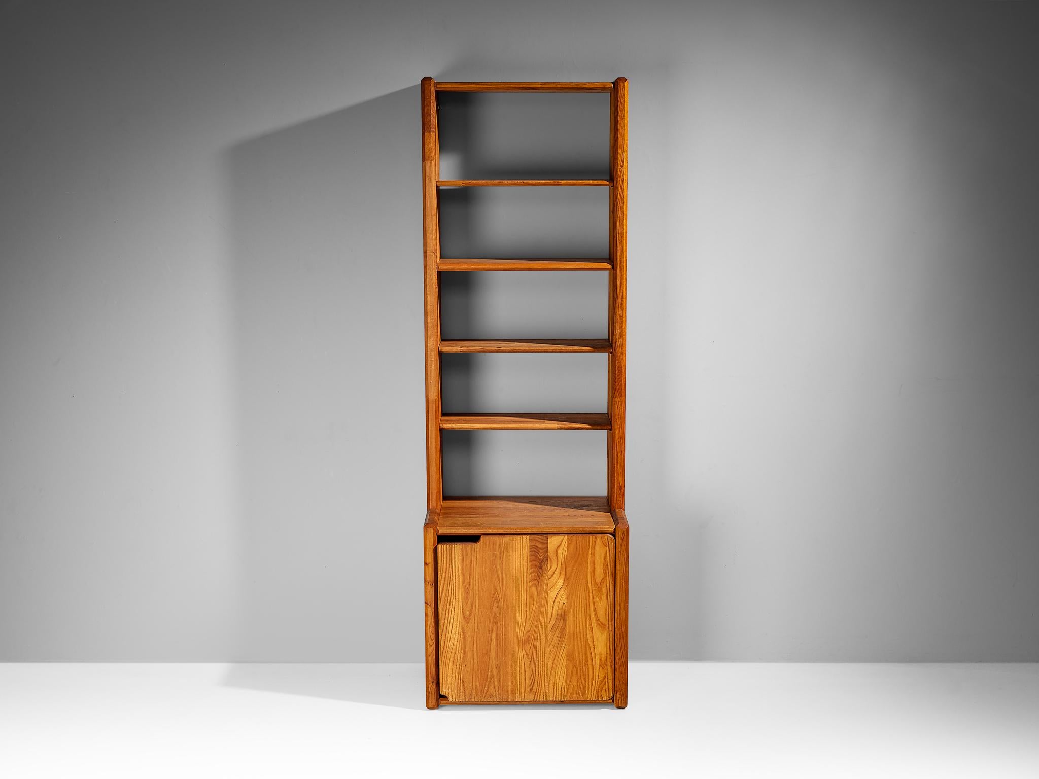 French Pierre Chapo 'GO' Bookcase in Solid Elm For Sale