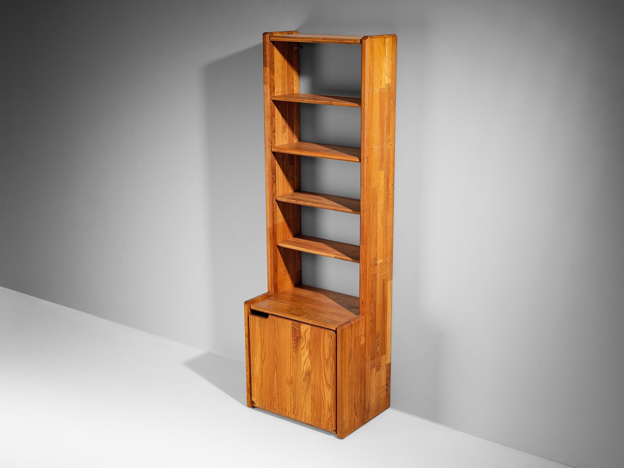 Late 20th Century Pierre Chapo 'GO' Bookcase in Solid Elm For Sale