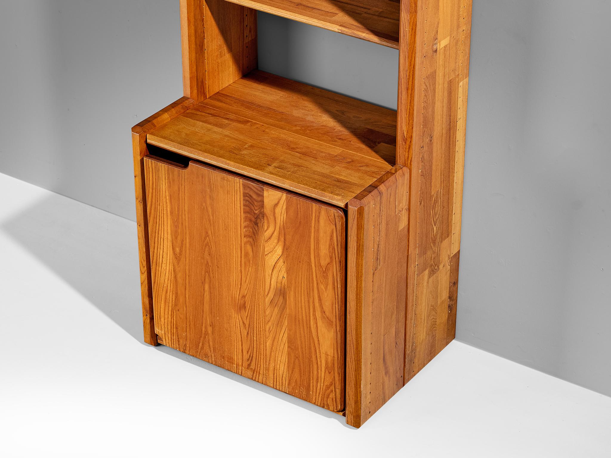 Pierre Chapo 'GO' Bookcase in Solid Elm For Sale 1