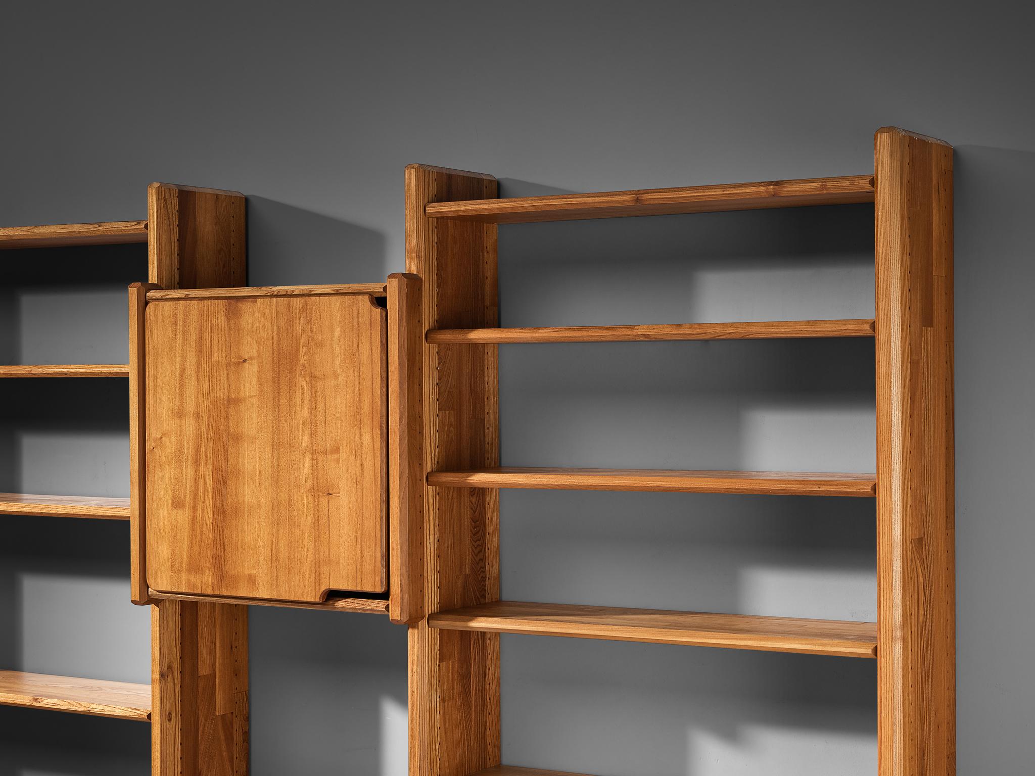 Early Pierre Chapo 'Go' Modular Bookcase in Solid Elm 2