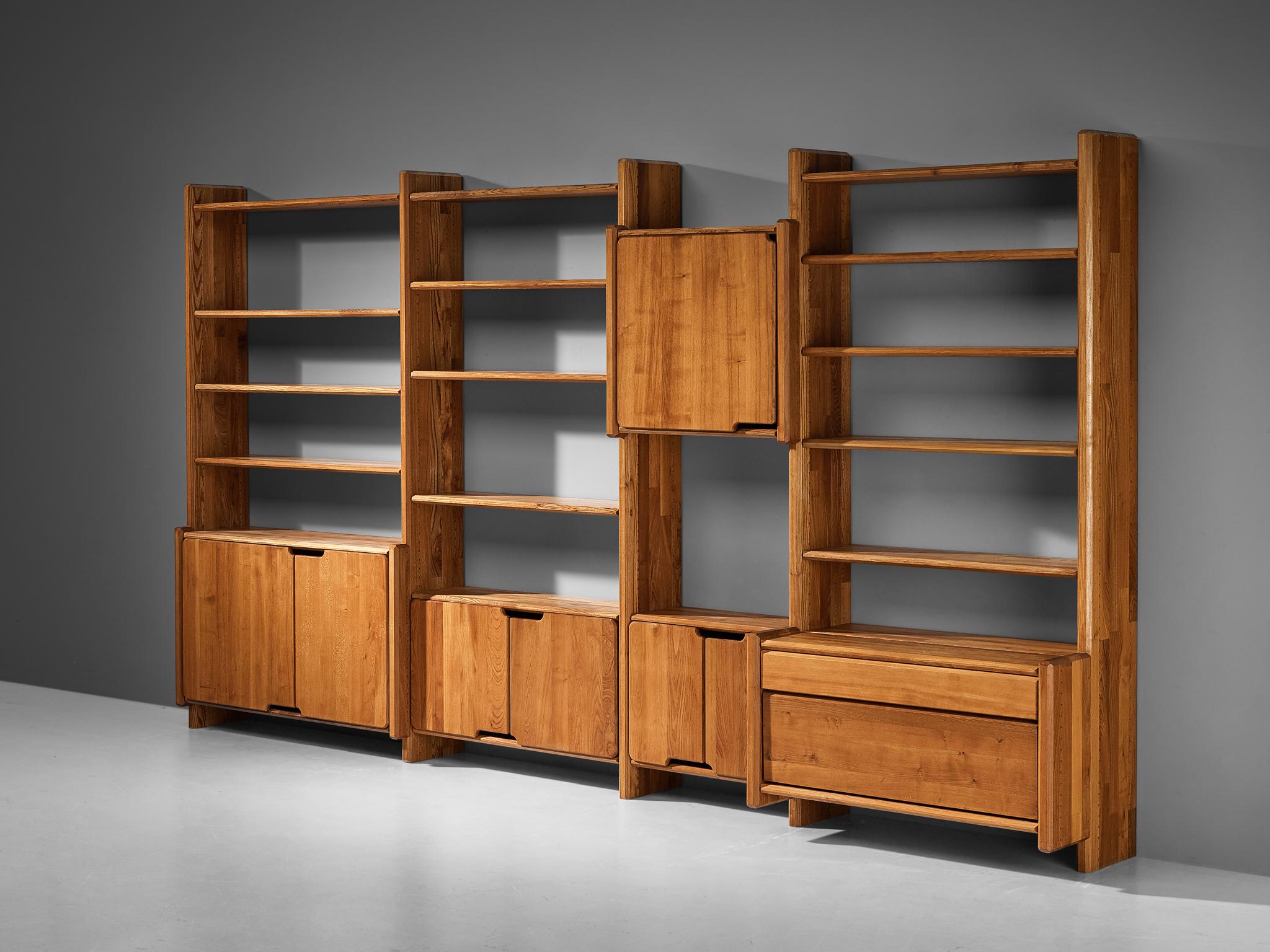 Early Pierre Chapo 'Go' Modular Bookcase in Solid Elm 5