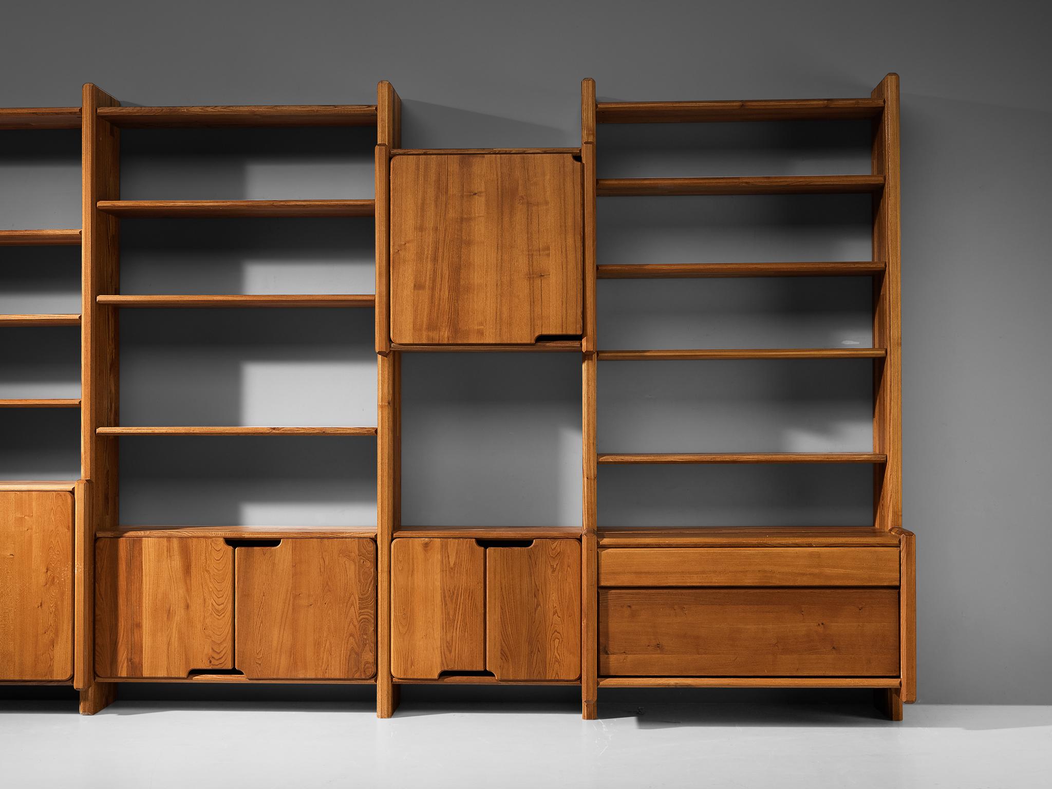 Early Pierre Chapo 'Go' Modular Bookcase in Solid Elm 1