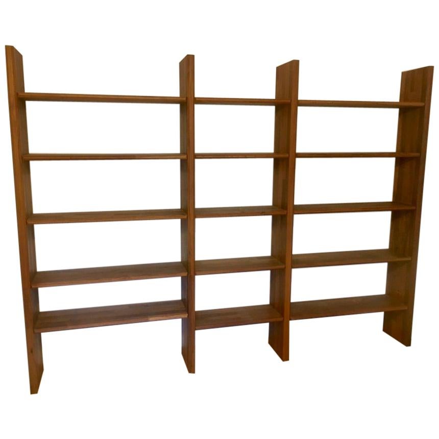 Pierre Chapo "Go" Solid Elm Modular Bookshelf, Seltz Edition France, circa 1970s