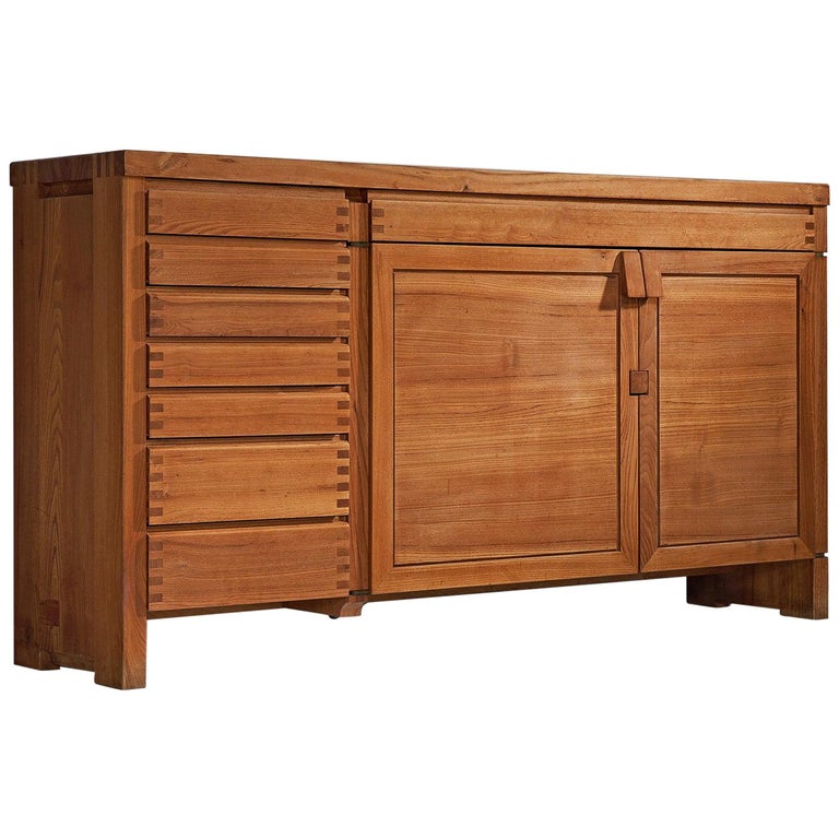 Pierre Chapo high sideboard in solid elm, 1960s, offered by MORENTZ