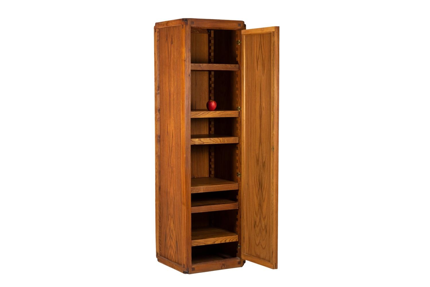 Late 20th Century Pierre Chapo, High Storage Cabinet in Natural Elm, 1979