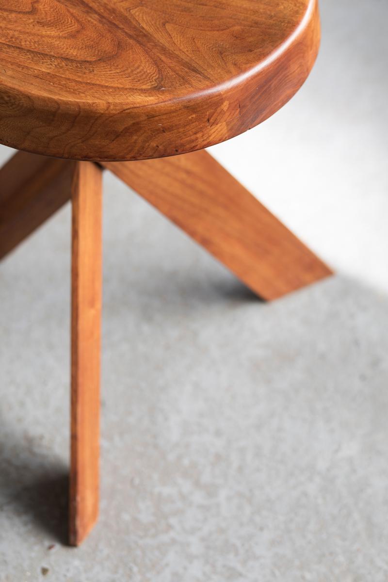 Pierre Chapo Iconic Stool Model 'S31', Elm Wood, France, 1974 In Good Condition In Antwerpen, BE