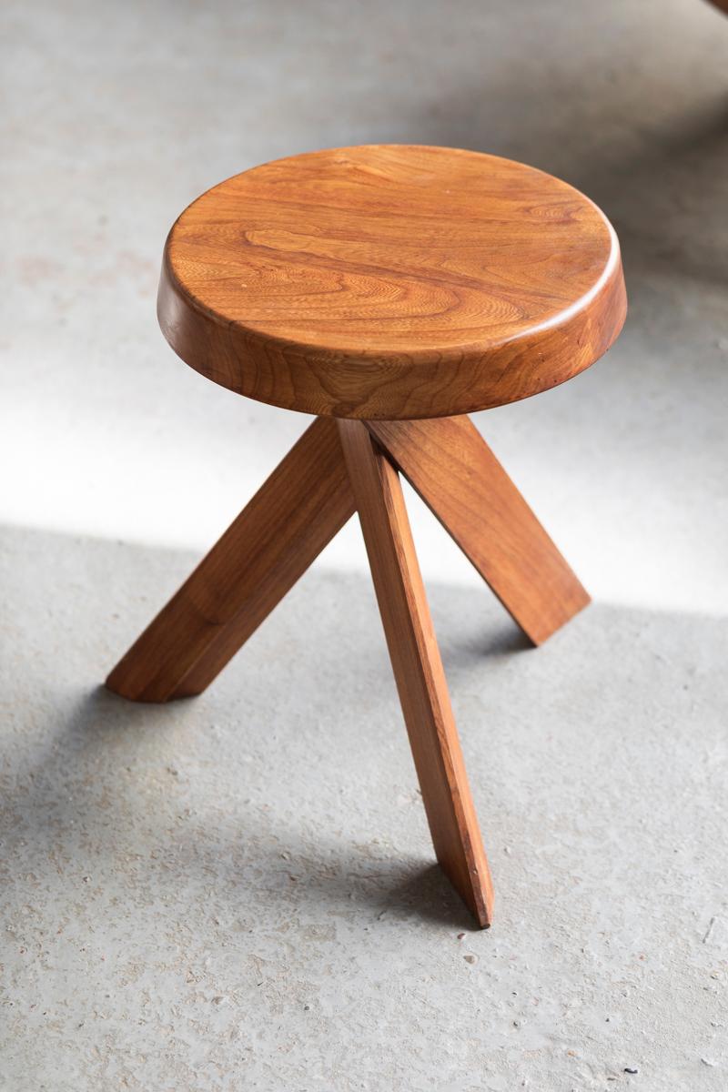 Late 20th Century Pierre Chapo Iconic Stool Model 'S31', Elm Wood, France, 1974