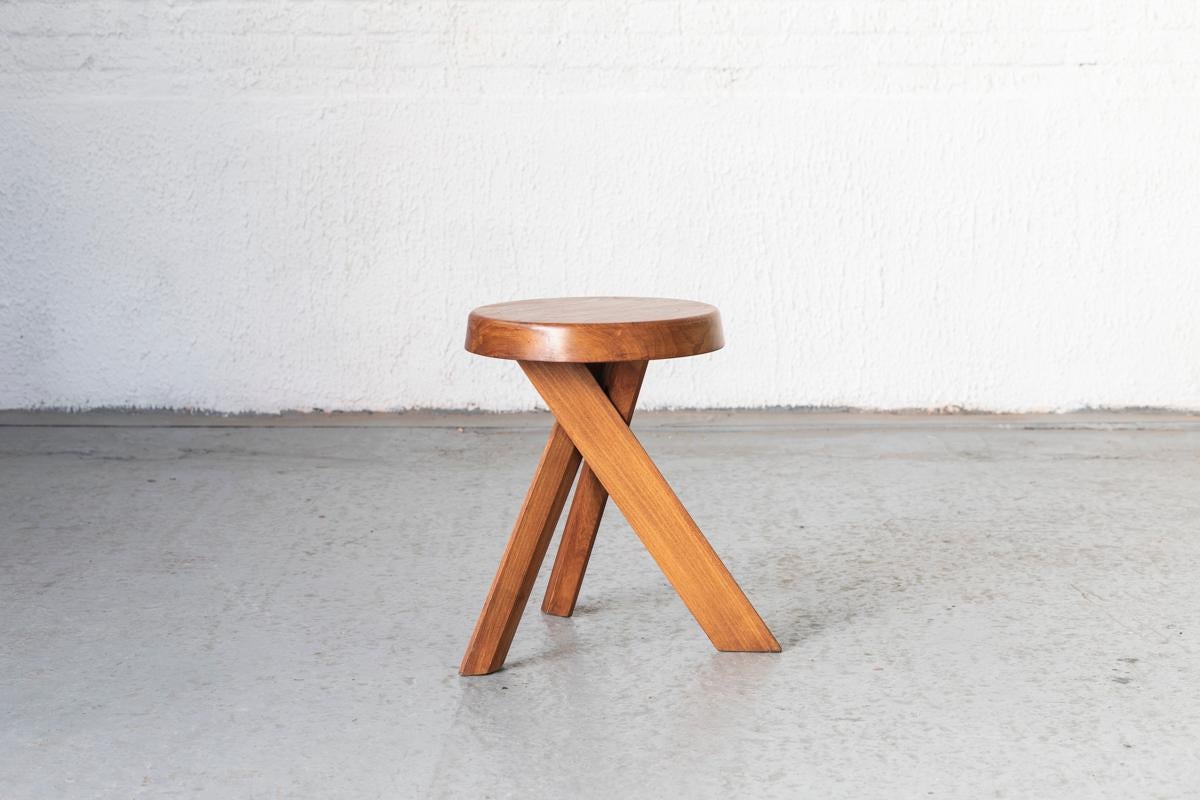 Pierre Chapo Iconic Stool Model 'S31', Elm Wood, France, 1974 3
