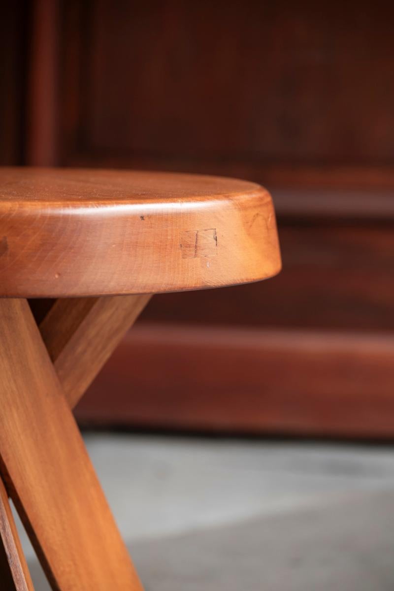Late 20th Century Pierre Chapo Iconic Stool Model 'S31', Elm Wood, French Design, 1974  For Sale