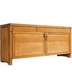 Pierre Chapo: Impeccably Crafted Elm Cabinet with Exposed Joints, France 1960's