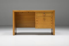 Pierre Chapo Insp. Büroschreibtisch mit Schubladen:: französische Handwerkskunst:: 1960er Jahre