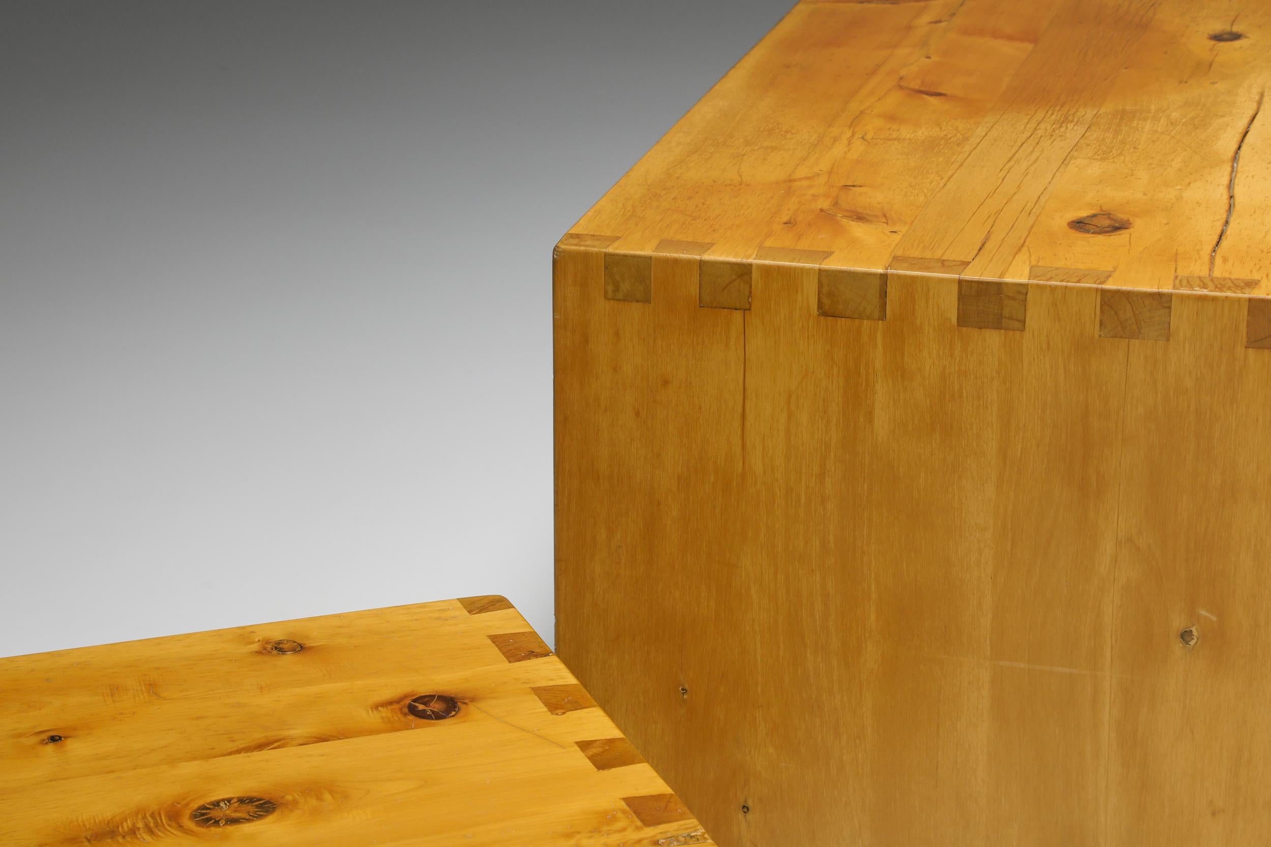 Pierre Chapo Insp. Side Table with Drawer, French Craftsmanship, 1960's 7