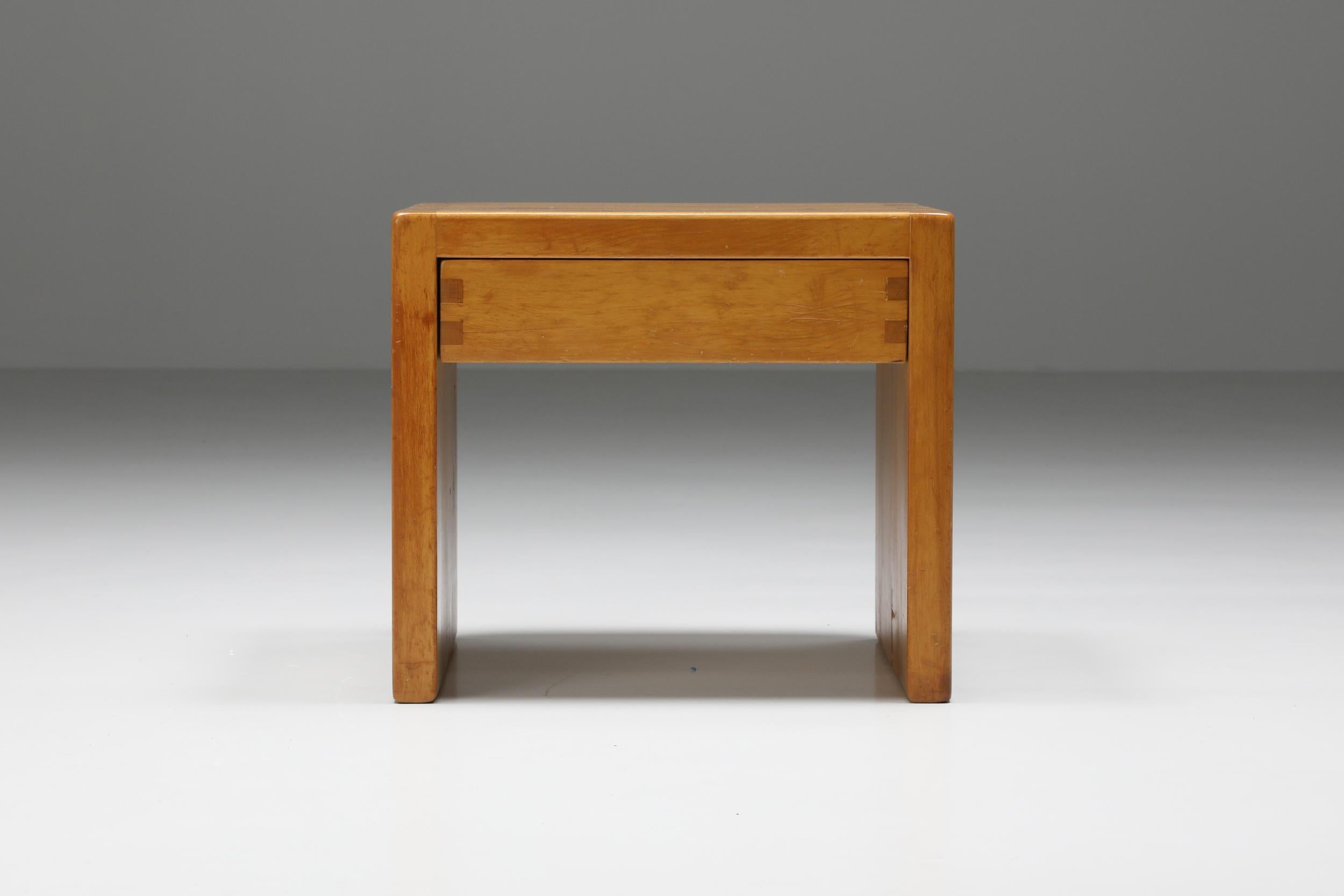 Mid-Century Modern Pierre Chapo Insp. Side Table with Drawer, French Craftsmanship, 1960's