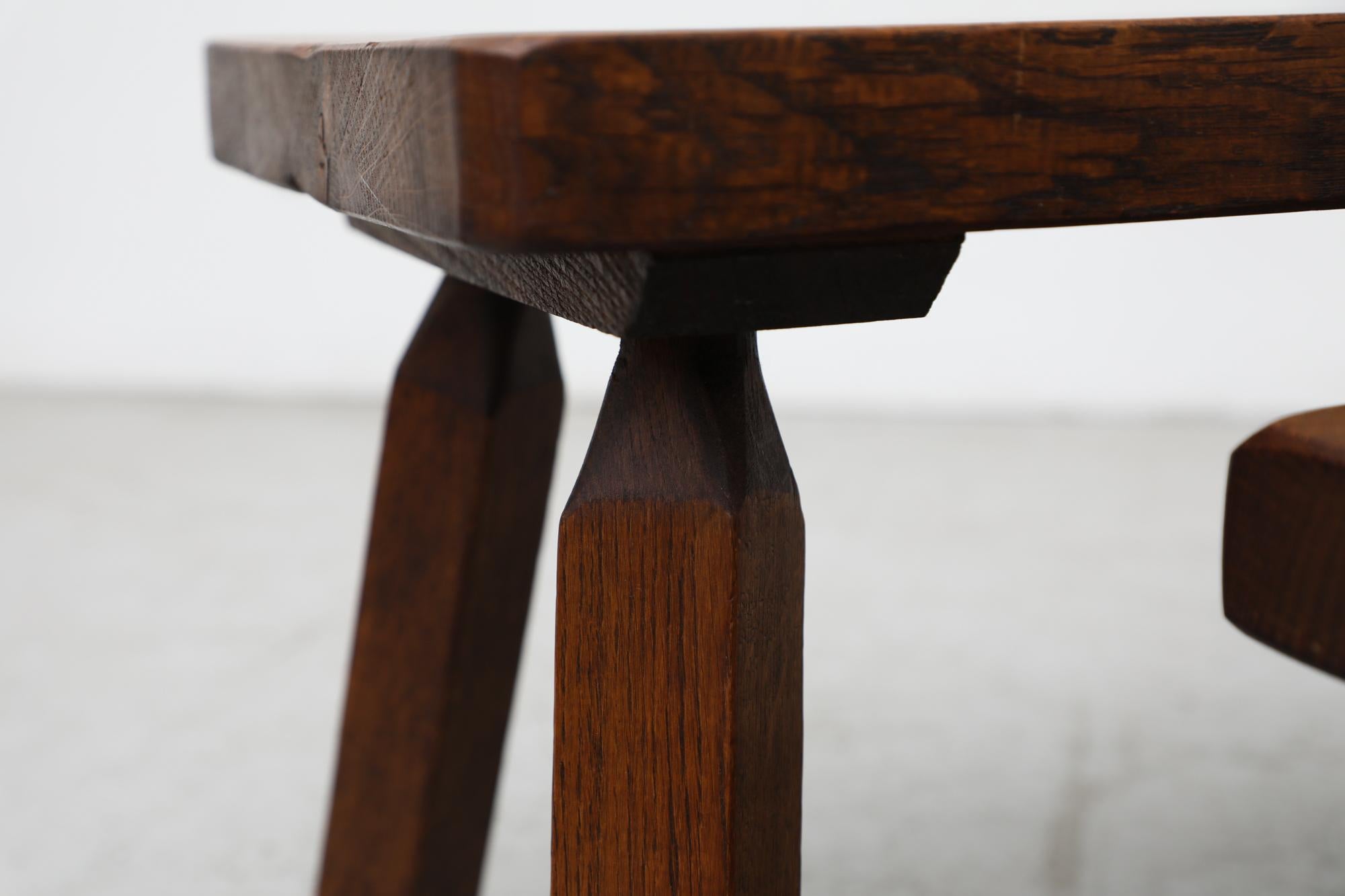Pierre Chapo Inspired Brutalist Nesting Tables with Short Legs 5