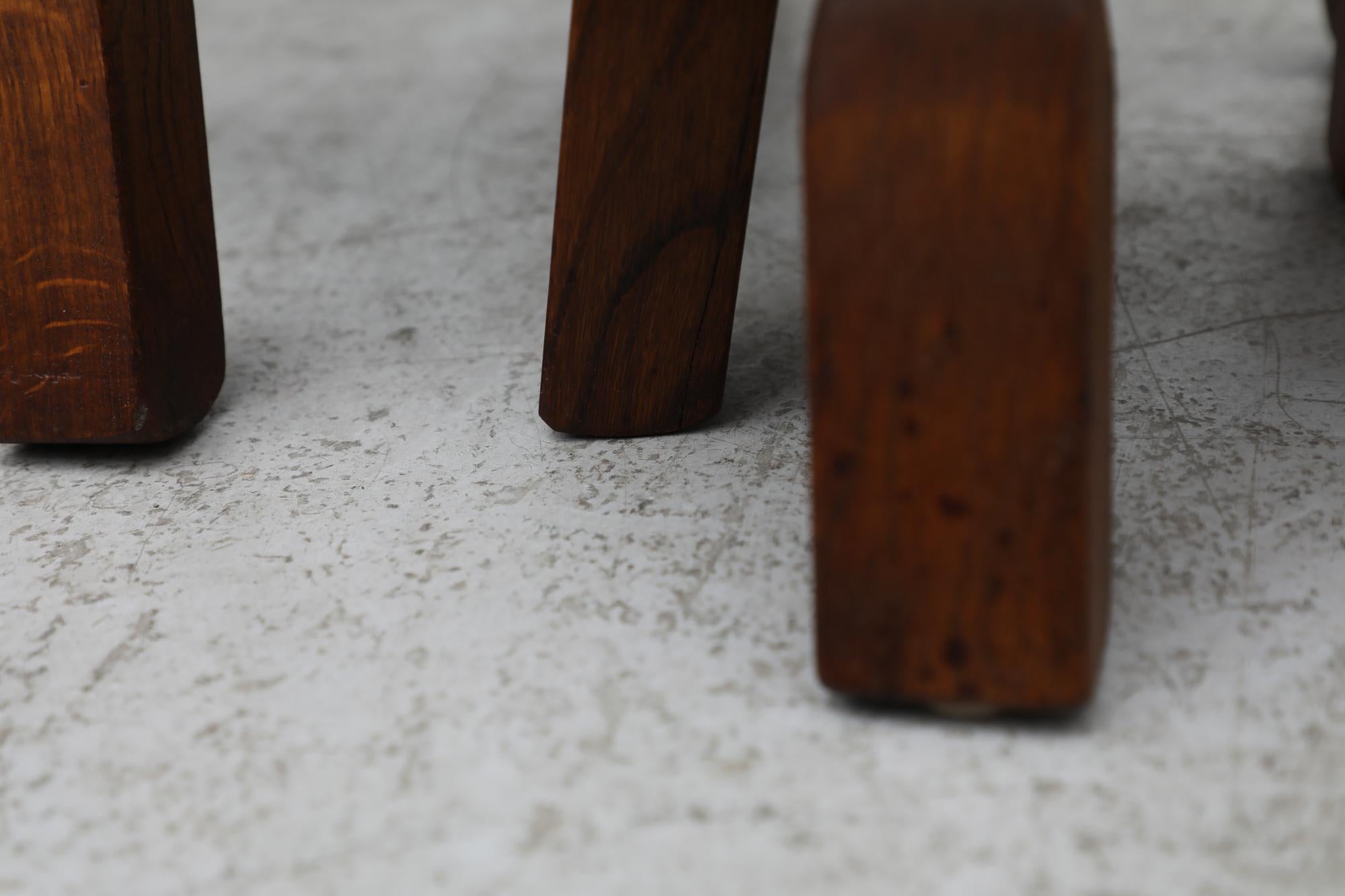 Pierre Chapo Inspired Brutalist Nesting Tables with Short Legs 6