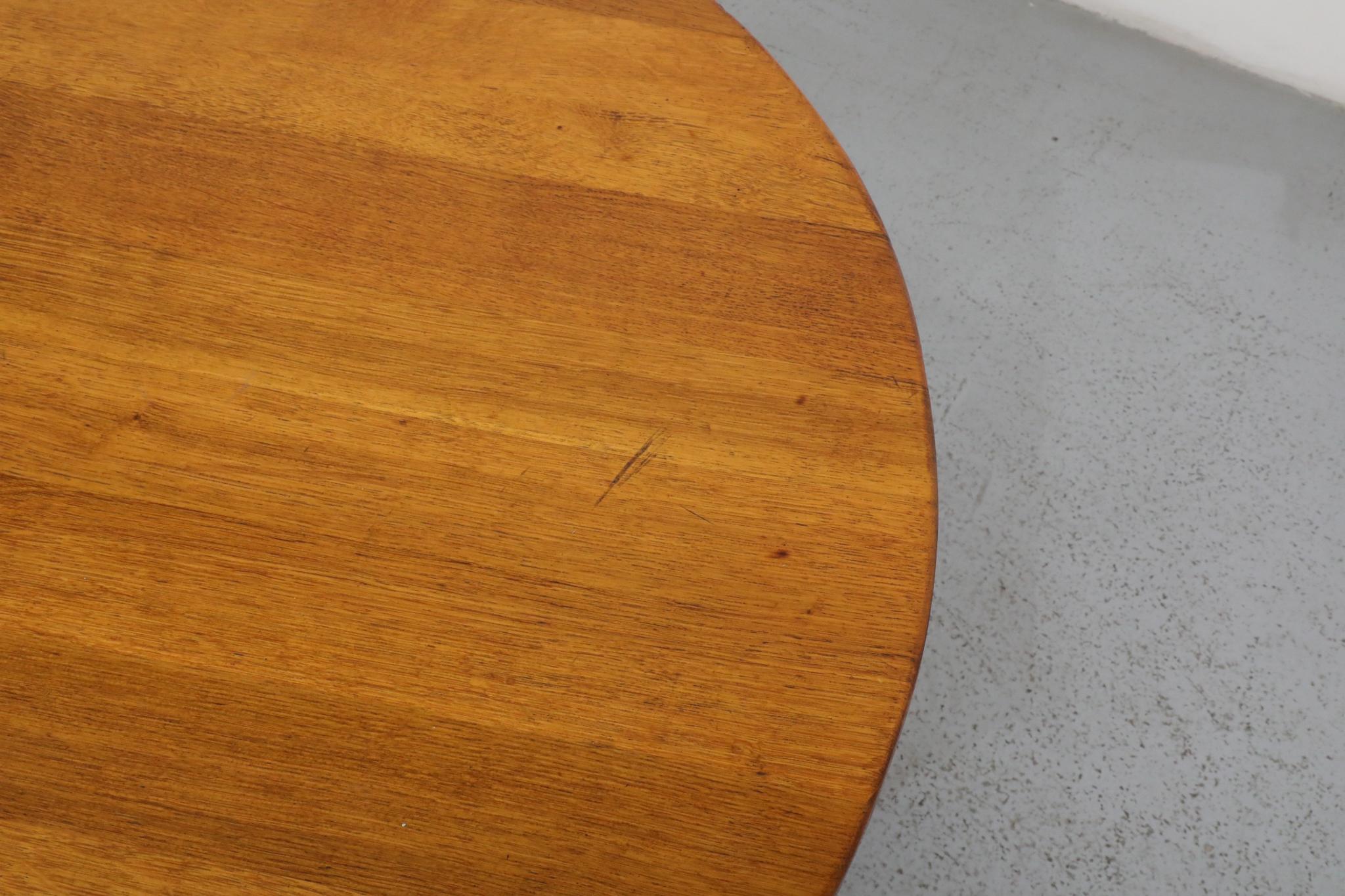Pierre Chapo Inspired Brutalist Oak Coffee or Side Table 5
