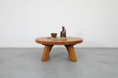Table basse ou d'appoint en Oak Brutalist inspirée par Pierre Chapo
