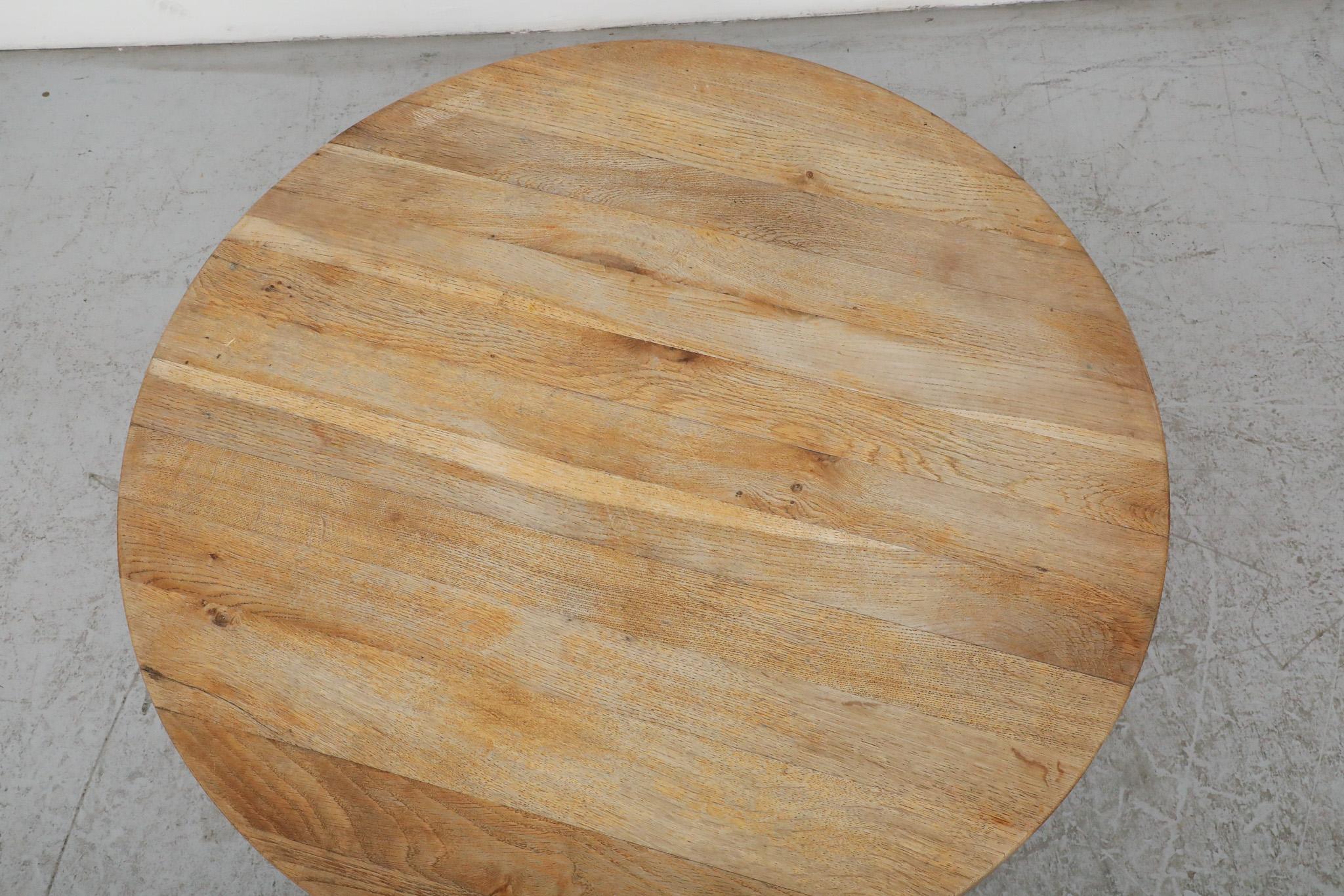 Pierre Chapo Inspired Brutalist Oak Coffee Table For Sale 2