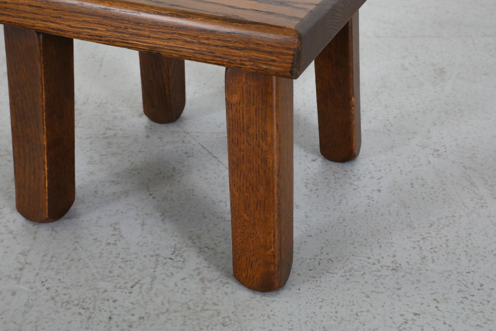Table d'appoint ou tabouret brutaliste d'inspiration Pierre Chapo avec pieds épais en vente 4